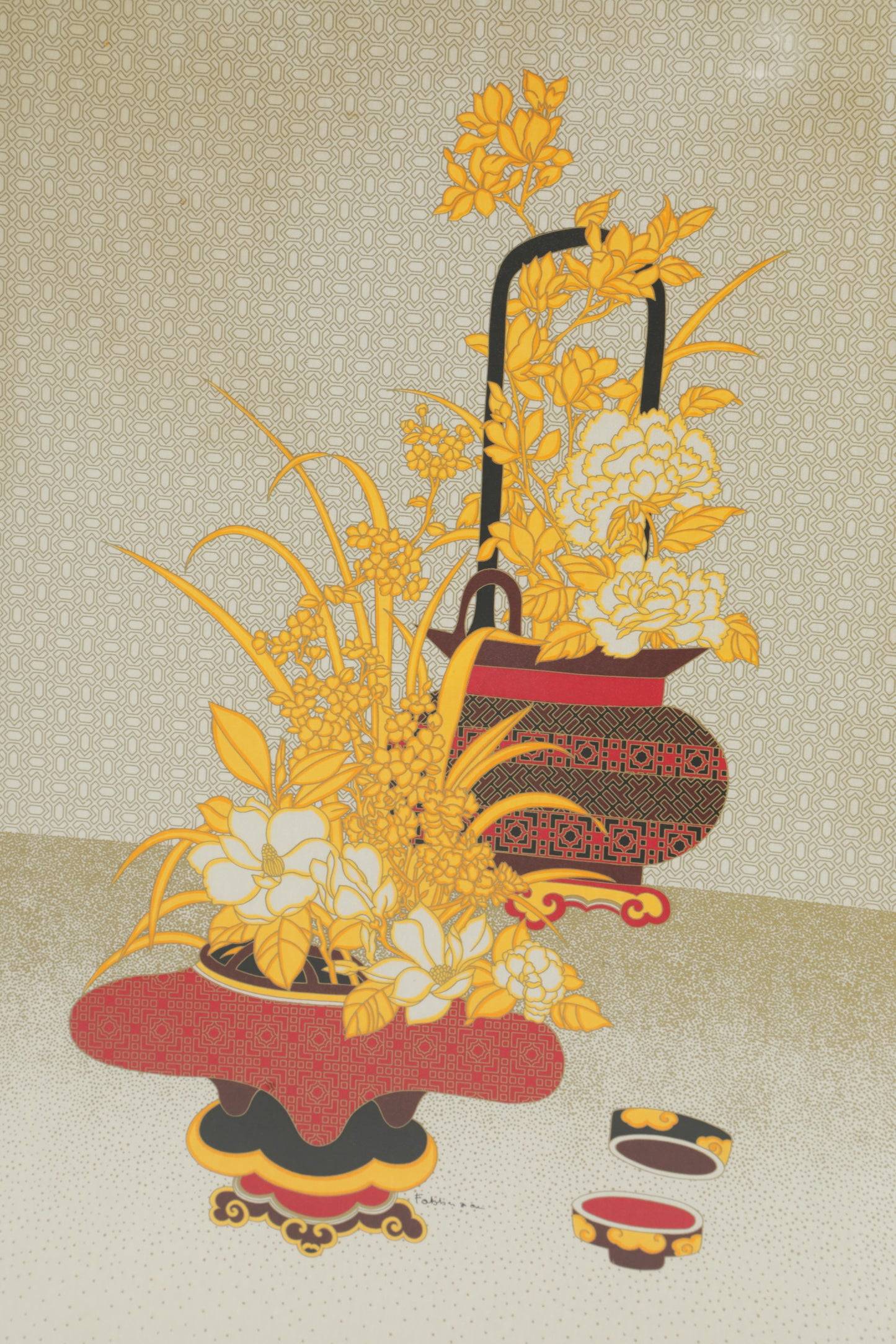 Arazzo seta Fabbriziani anni 70