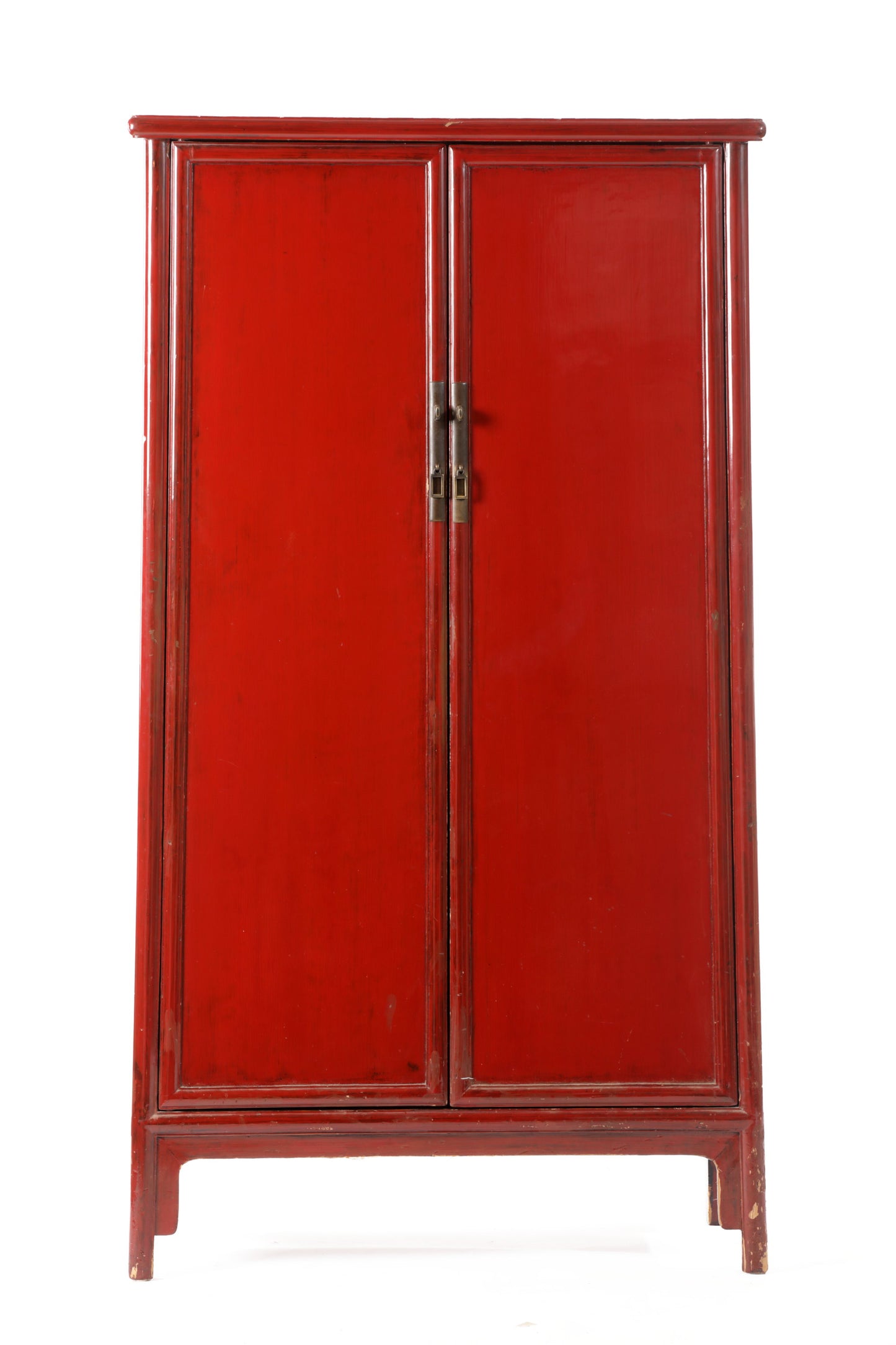 Chinese red lacquered wardrobe