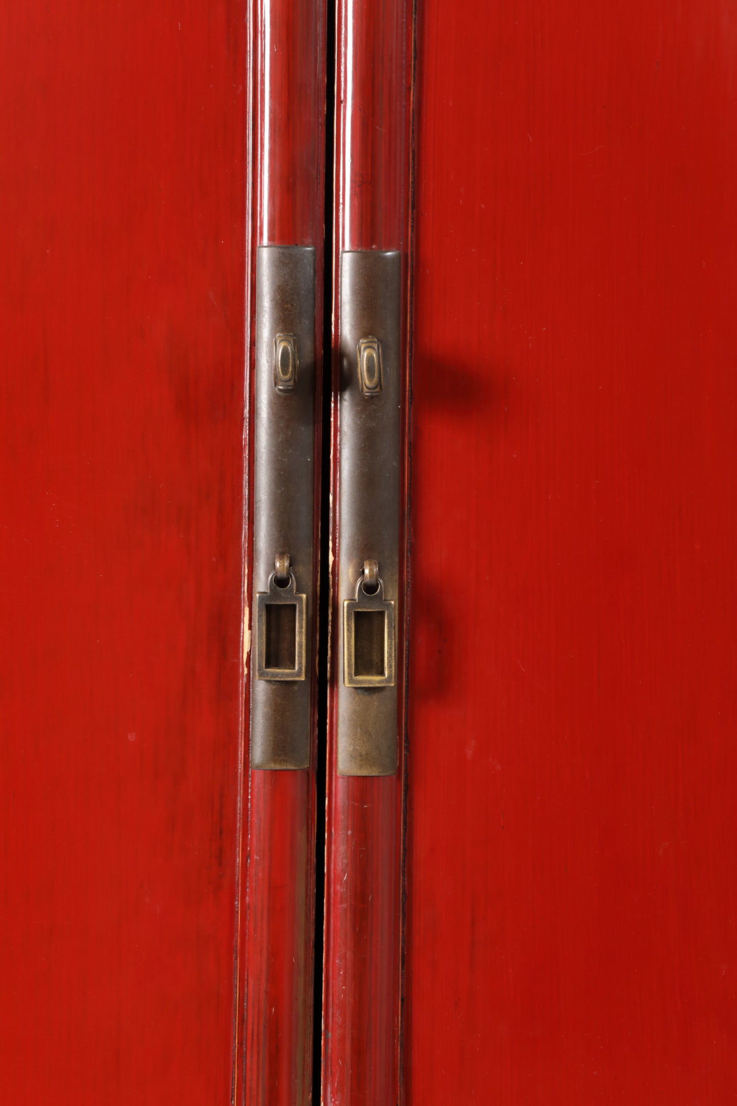 Chinese red lacquered wardrobe