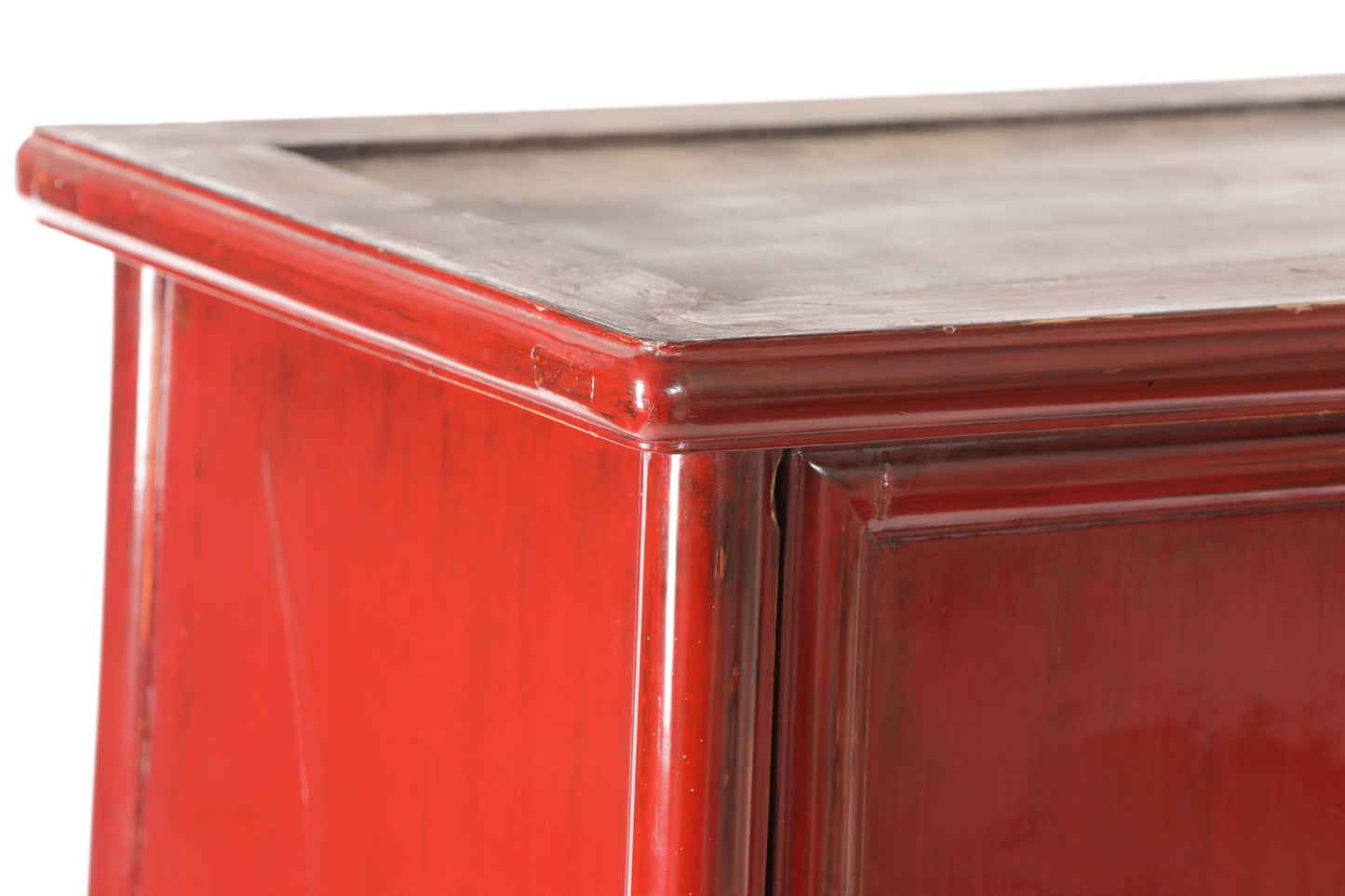 Chinese red lacquered wardrobe