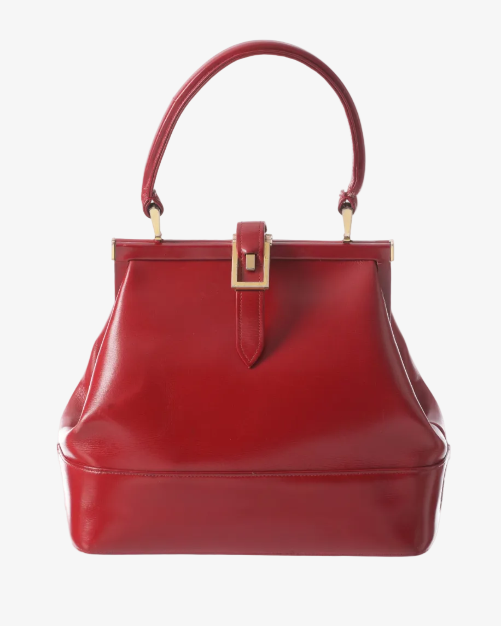 Antinori handbag red leather, gold metalwork 60s