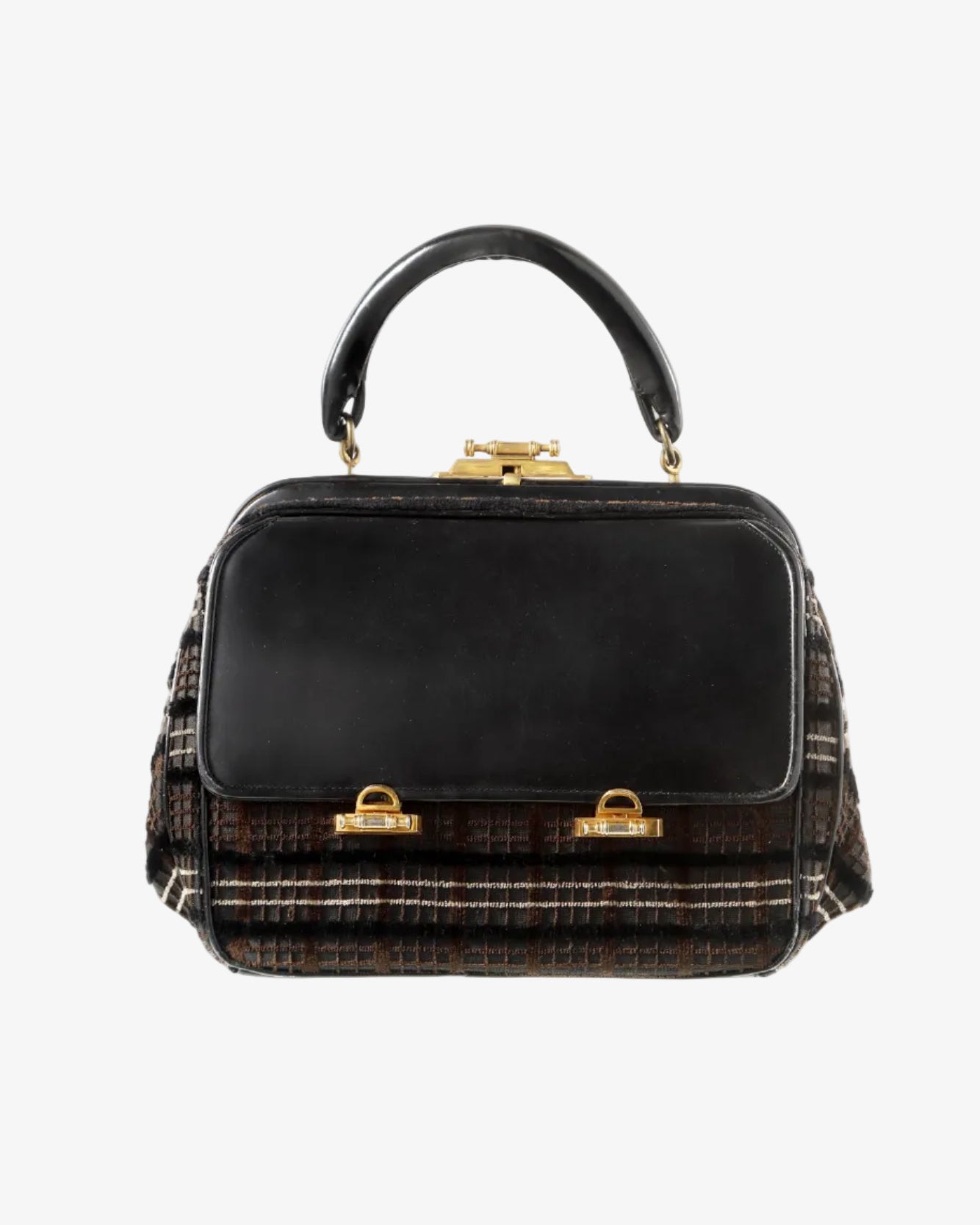 Roberta di Camerino leather and velvet handbag