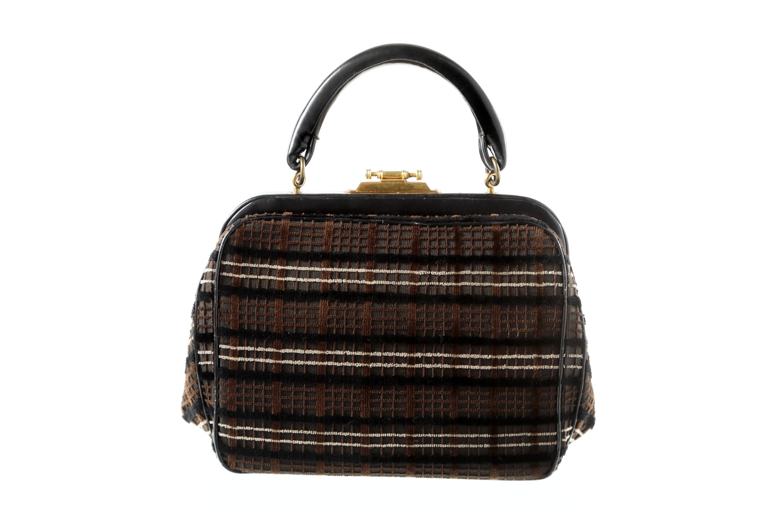 Roberta di Camerino leather and velvet handbag