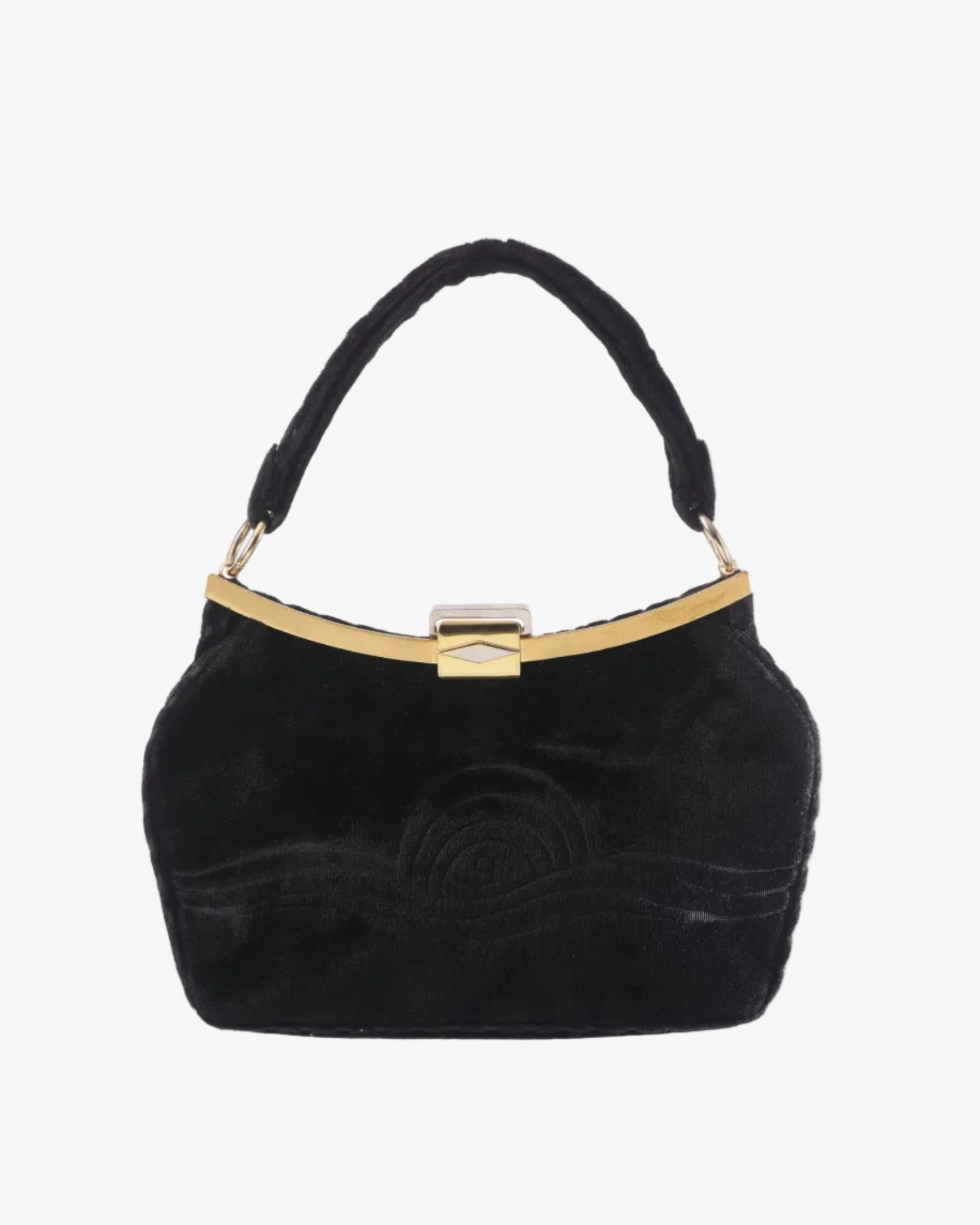 Devore velvet handbag, 1960s golden hardware
