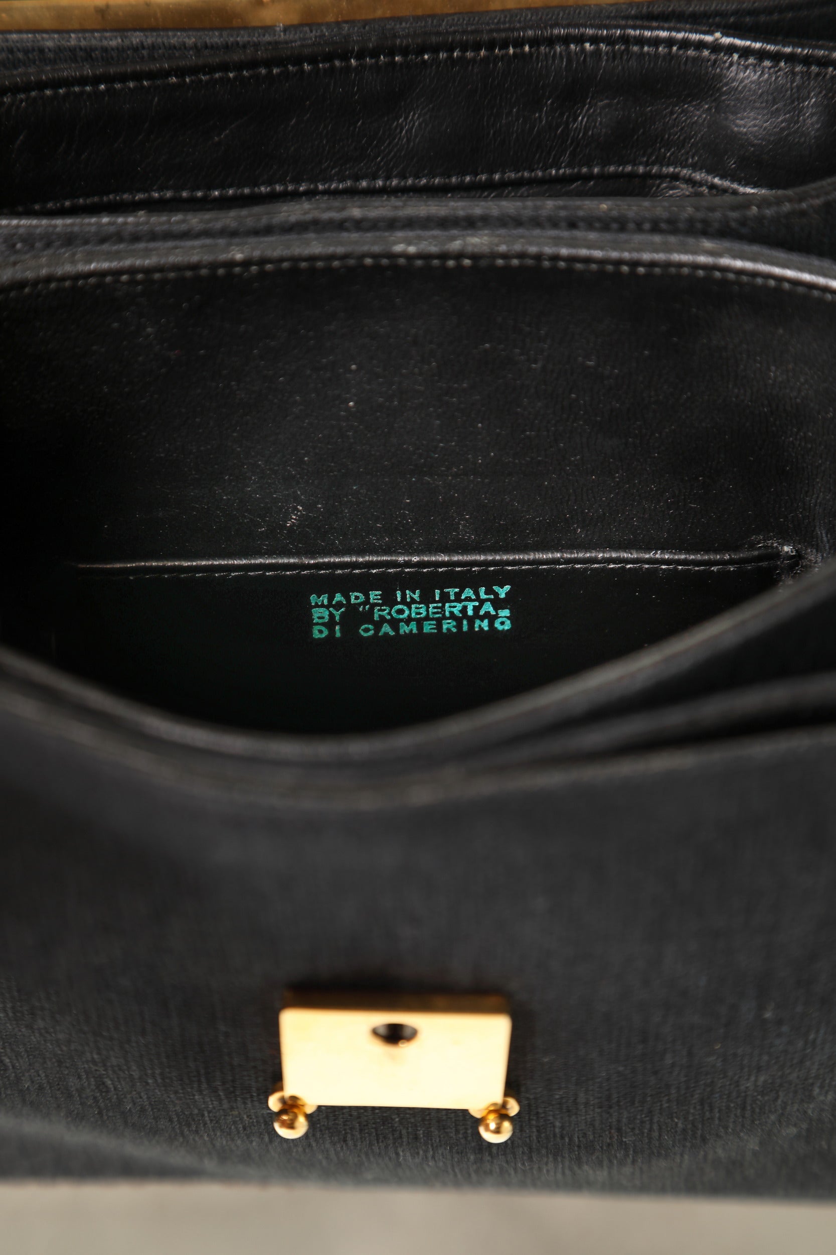 Roberta di Camerino shoulder bag brown velvet black background