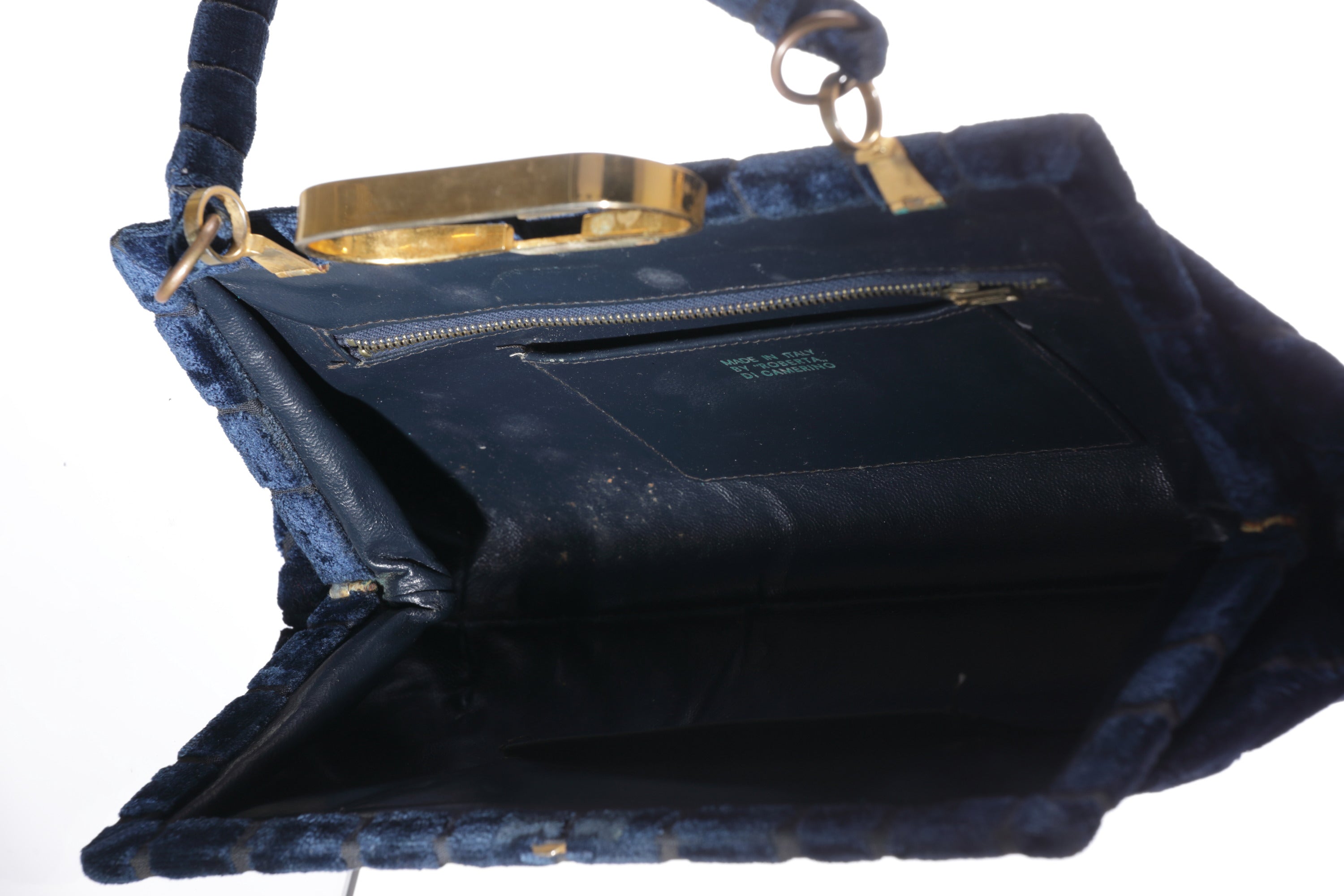 Roberta di Camerino midnight blue shoulder bag from the 70s