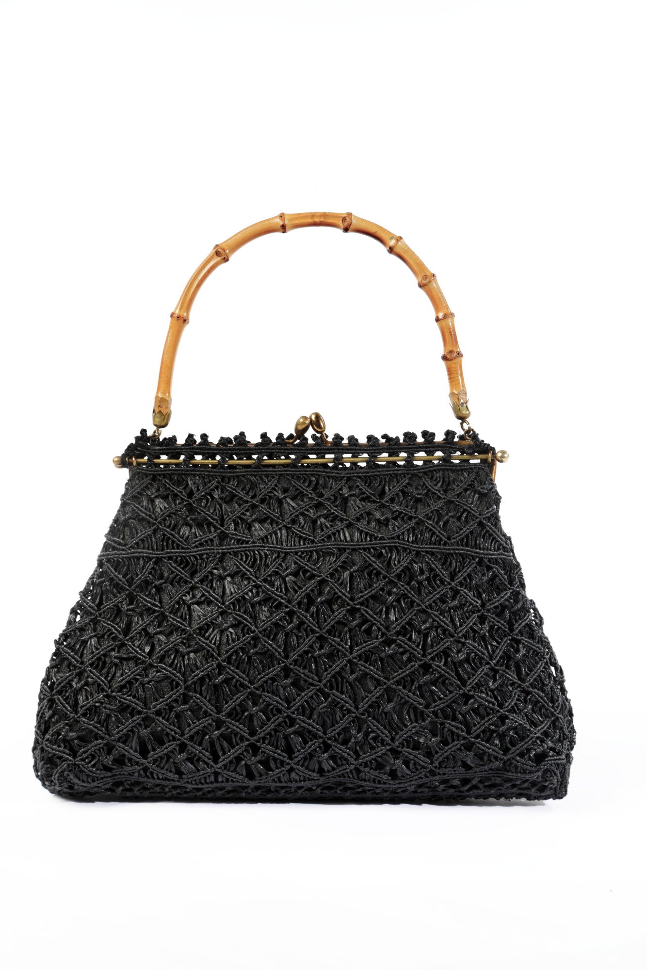 Borsa in paglia nera sale