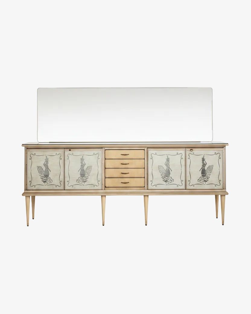 Buffet with Umberto Mascagni mirror from the 1950s