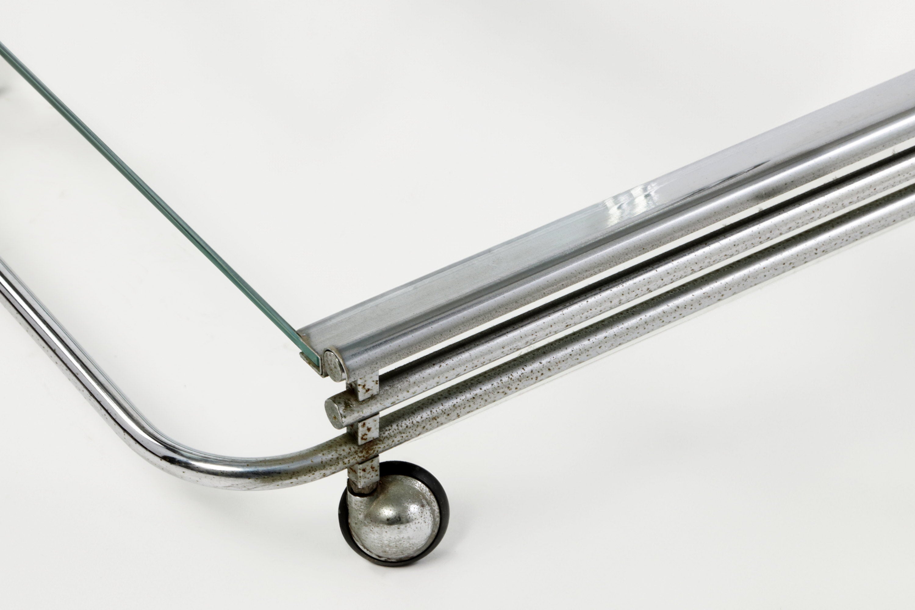 70s bamboo brass trolley