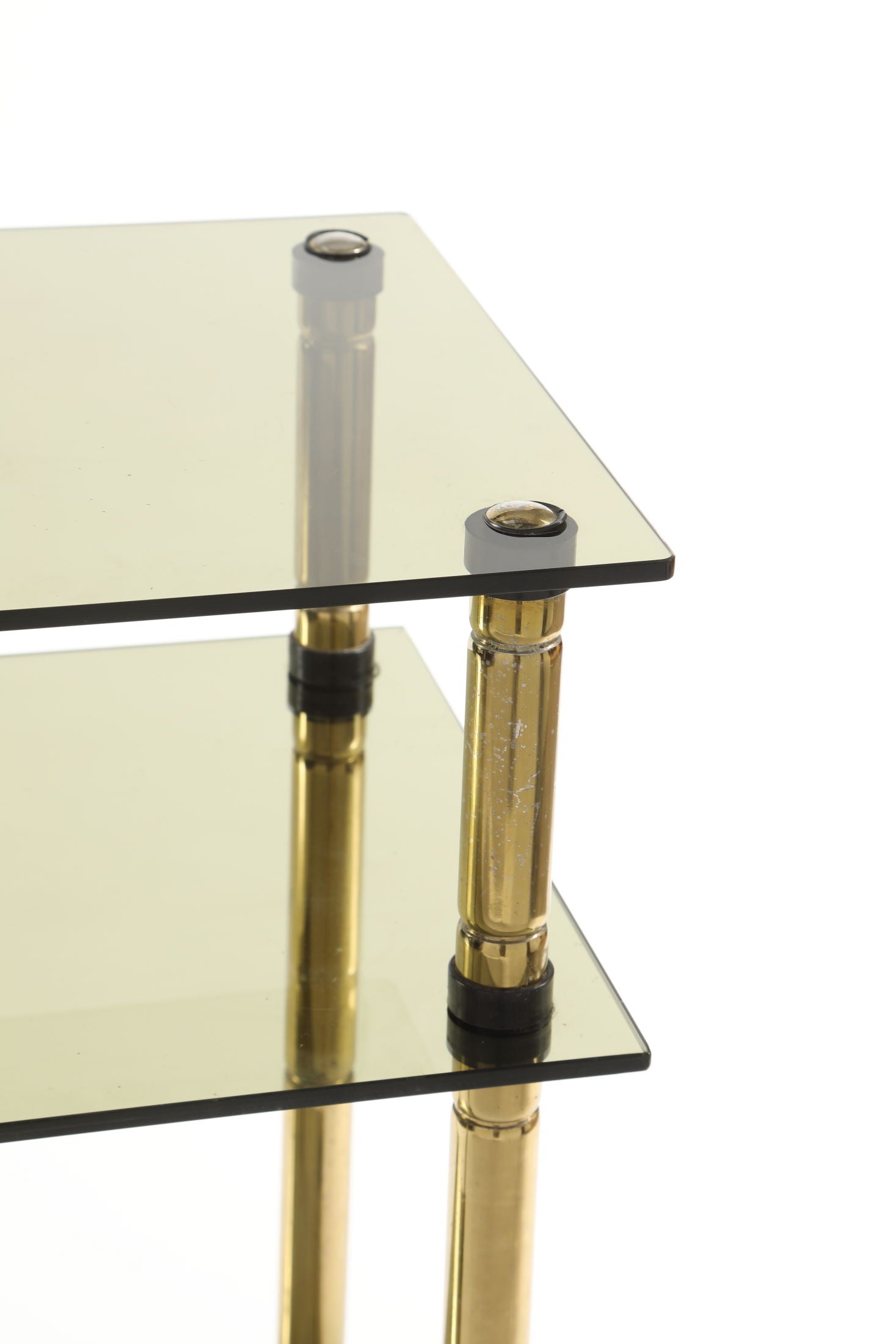 Trolley 70s smoked glass structure in brass