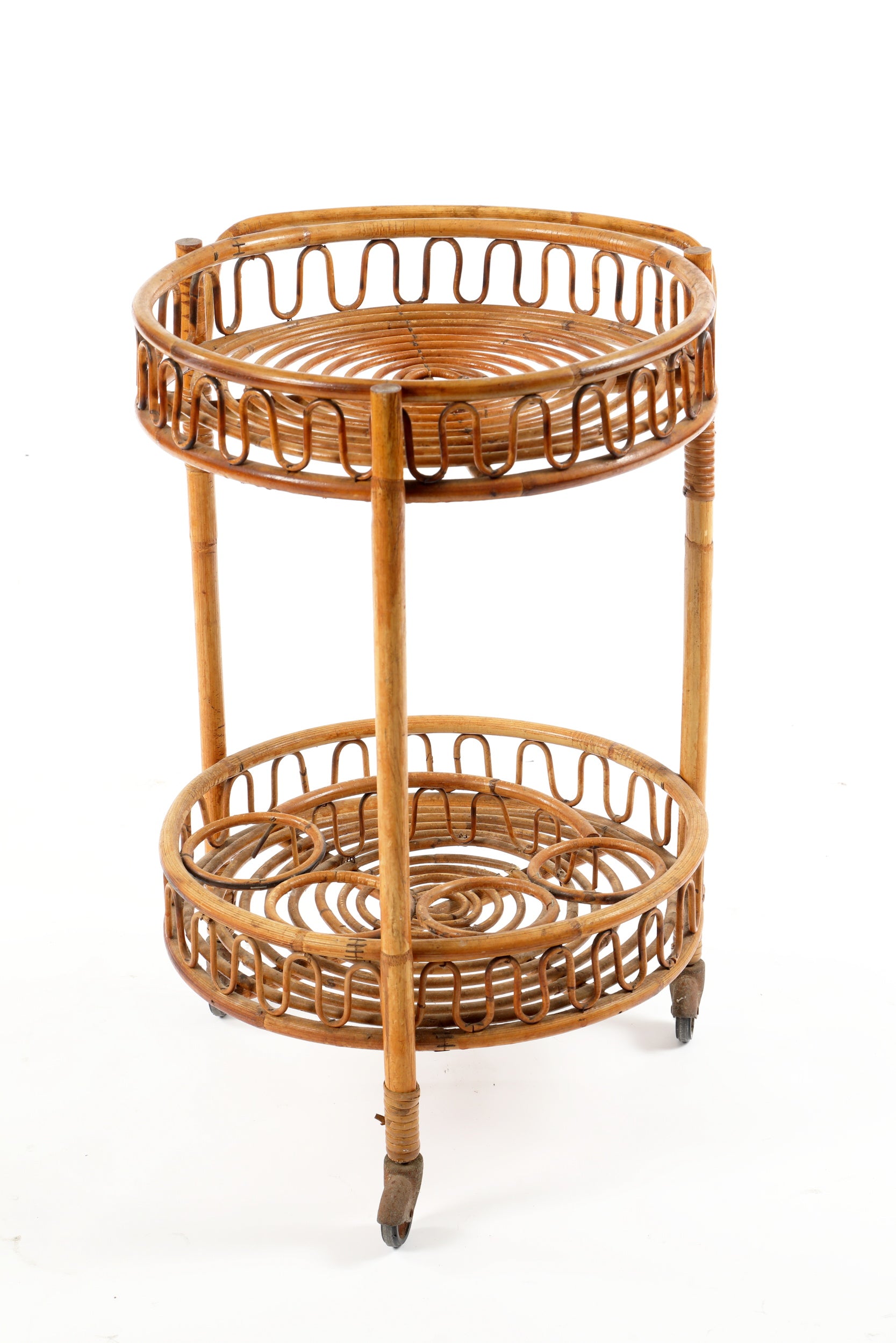 1960s bamboo bar cart