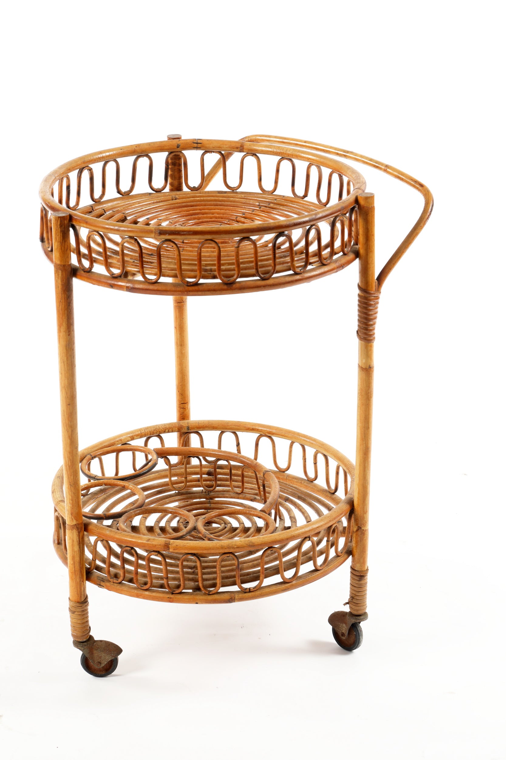 1960s bamboo bar cart