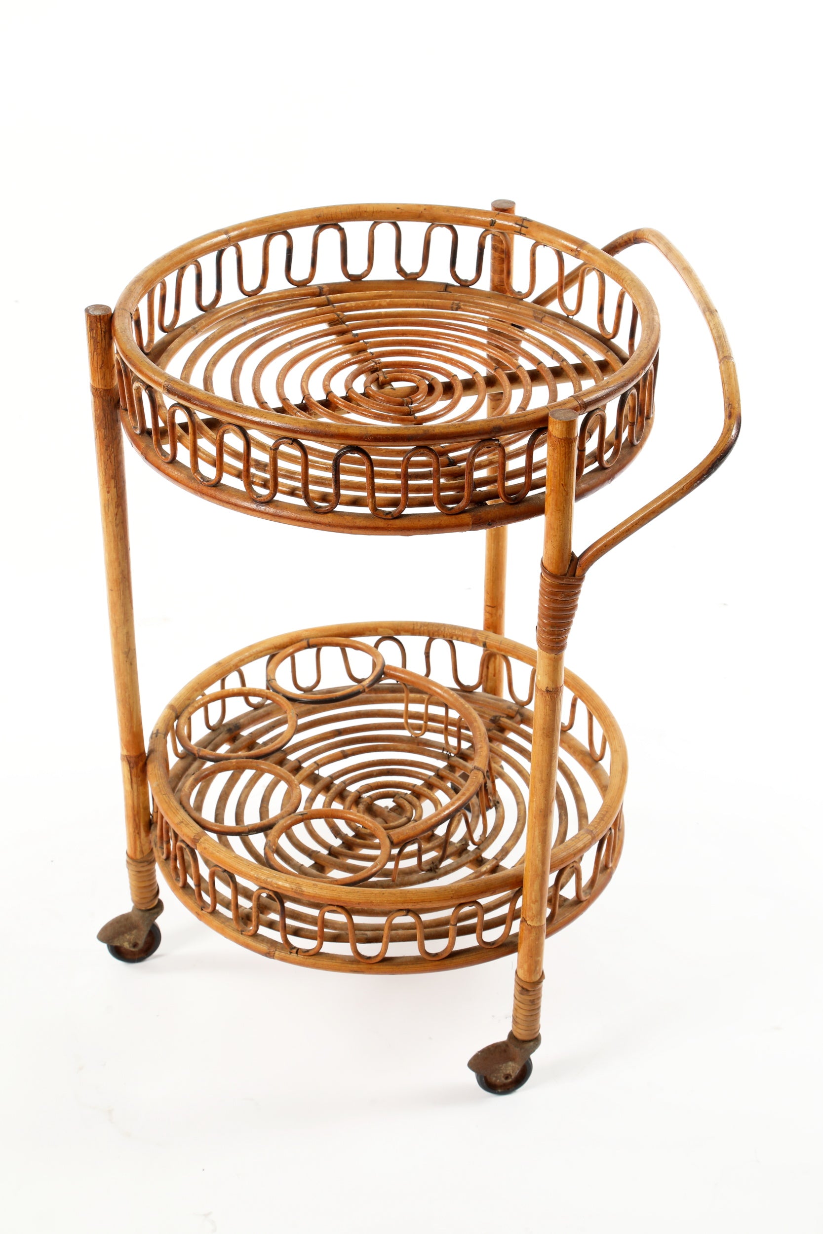 1960s bamboo bar cart