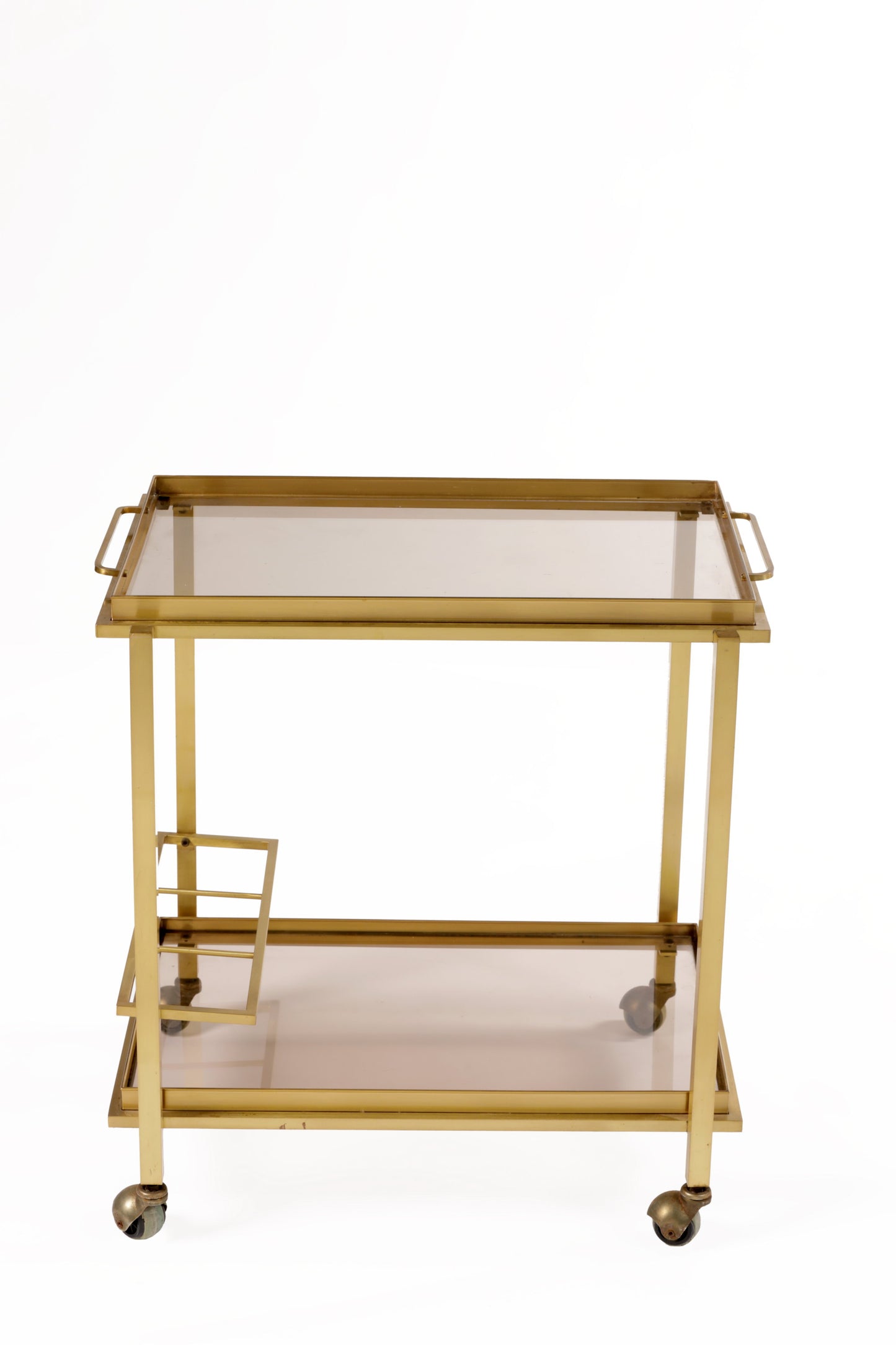 Carrello ottone vassoio estraibili anni 70