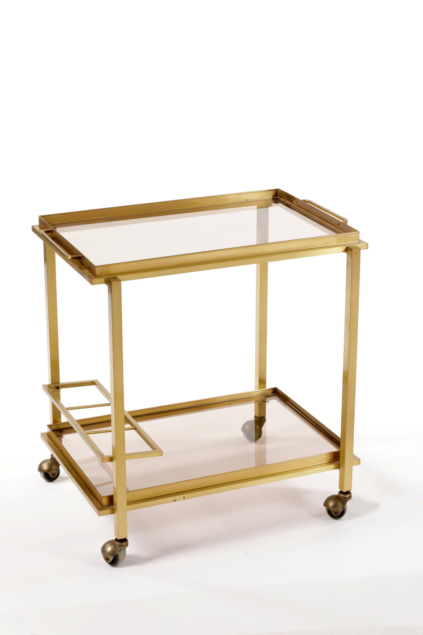 Carrello ottone vassoio estraibili anni 70