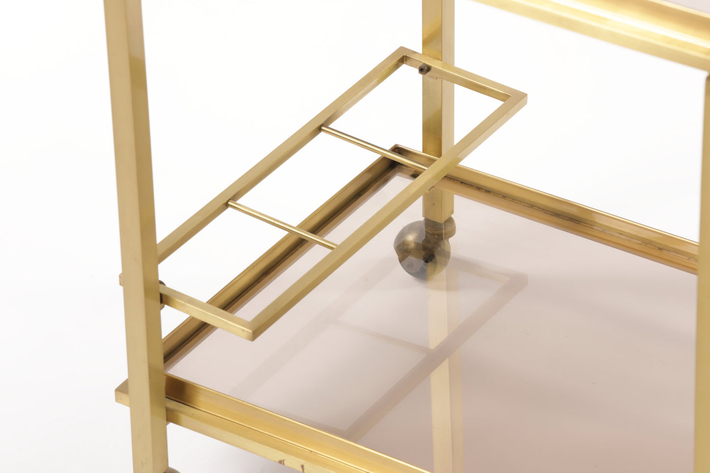 Carrello ottone vassoio estraibili anni 70