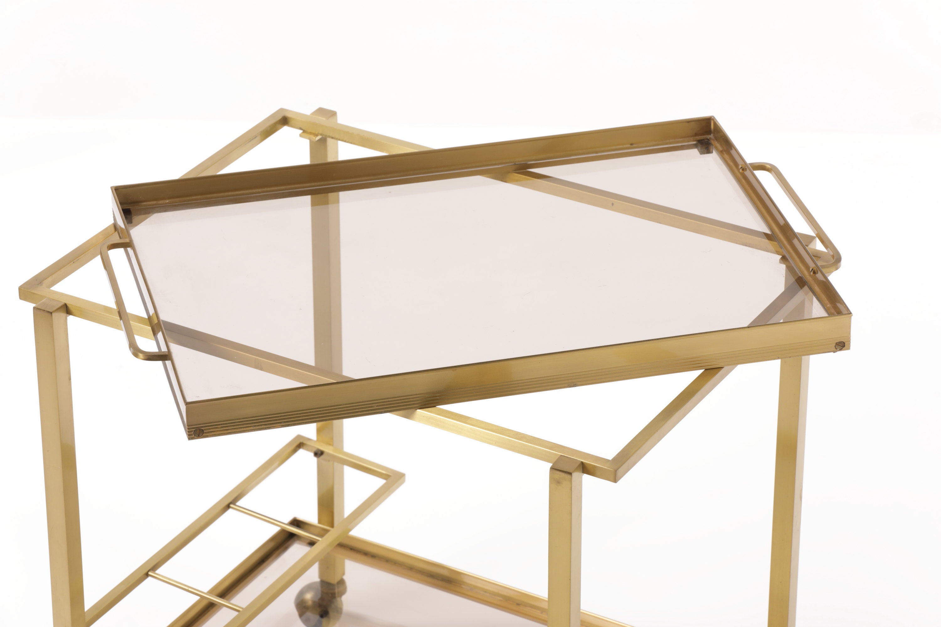 Brass trolley with removable trays 70s