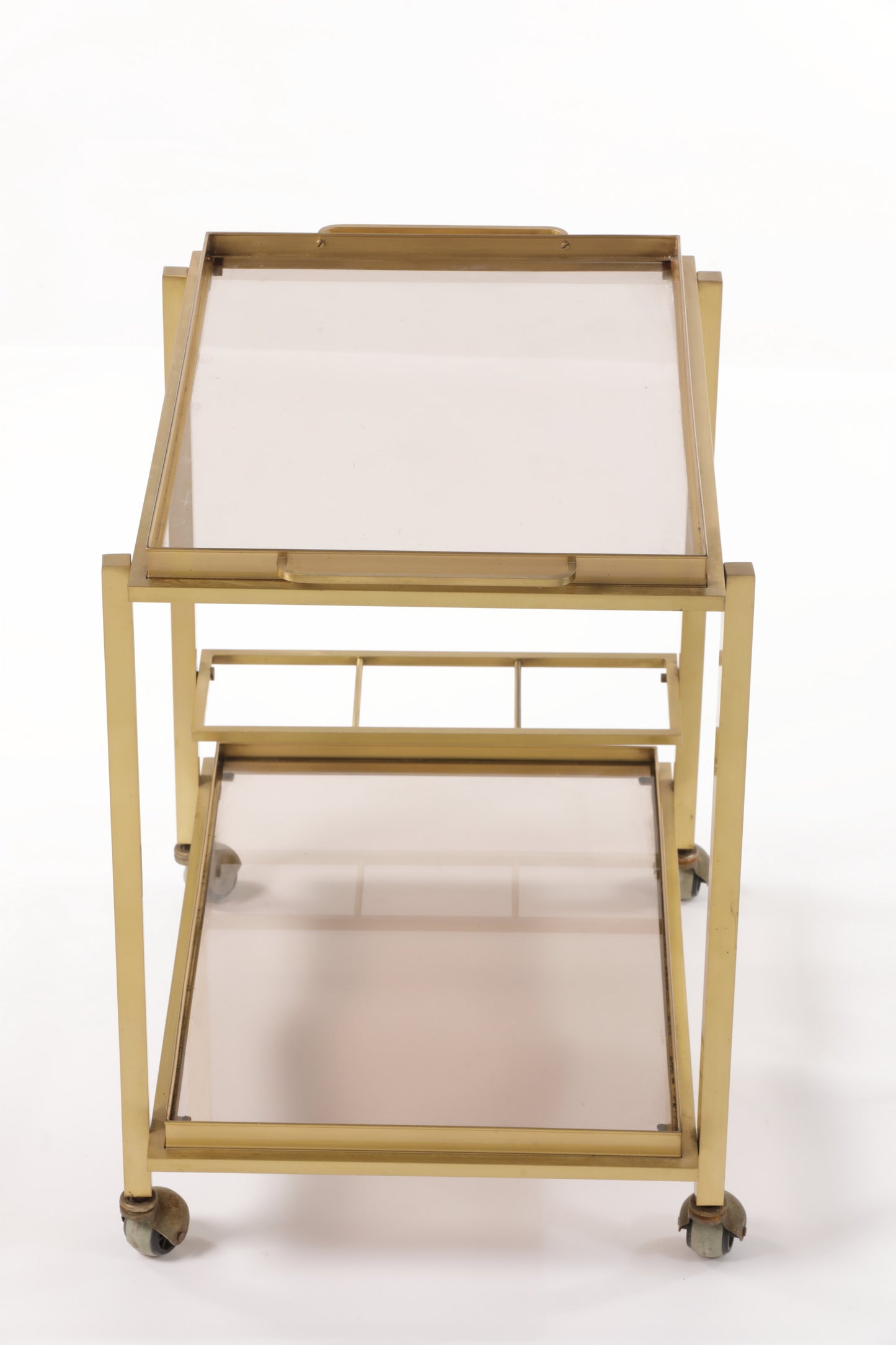 Carrello ottone vassoio estraibili anni 70