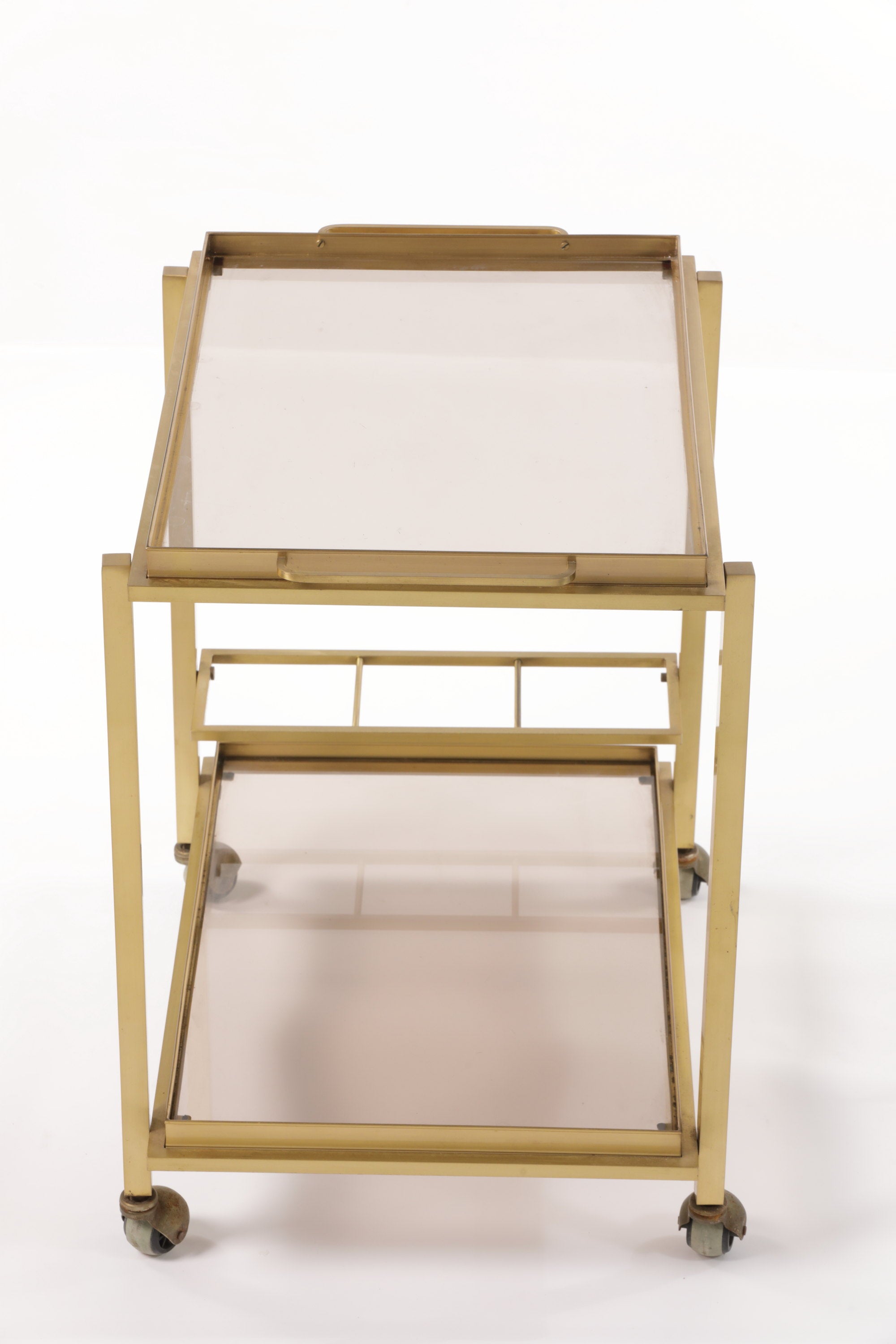 Brass trolley with removable trays 70s