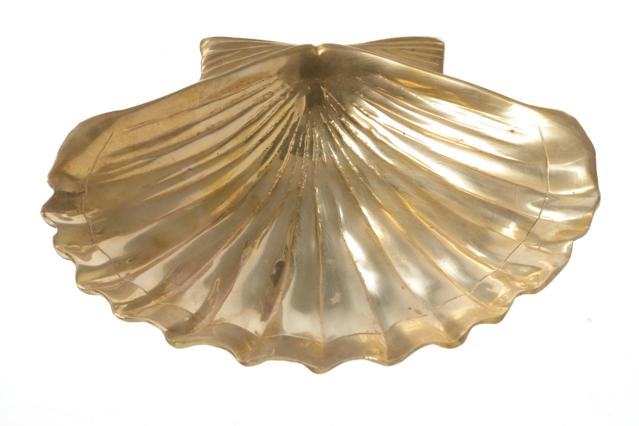1970s brass fusion shell centrepiece