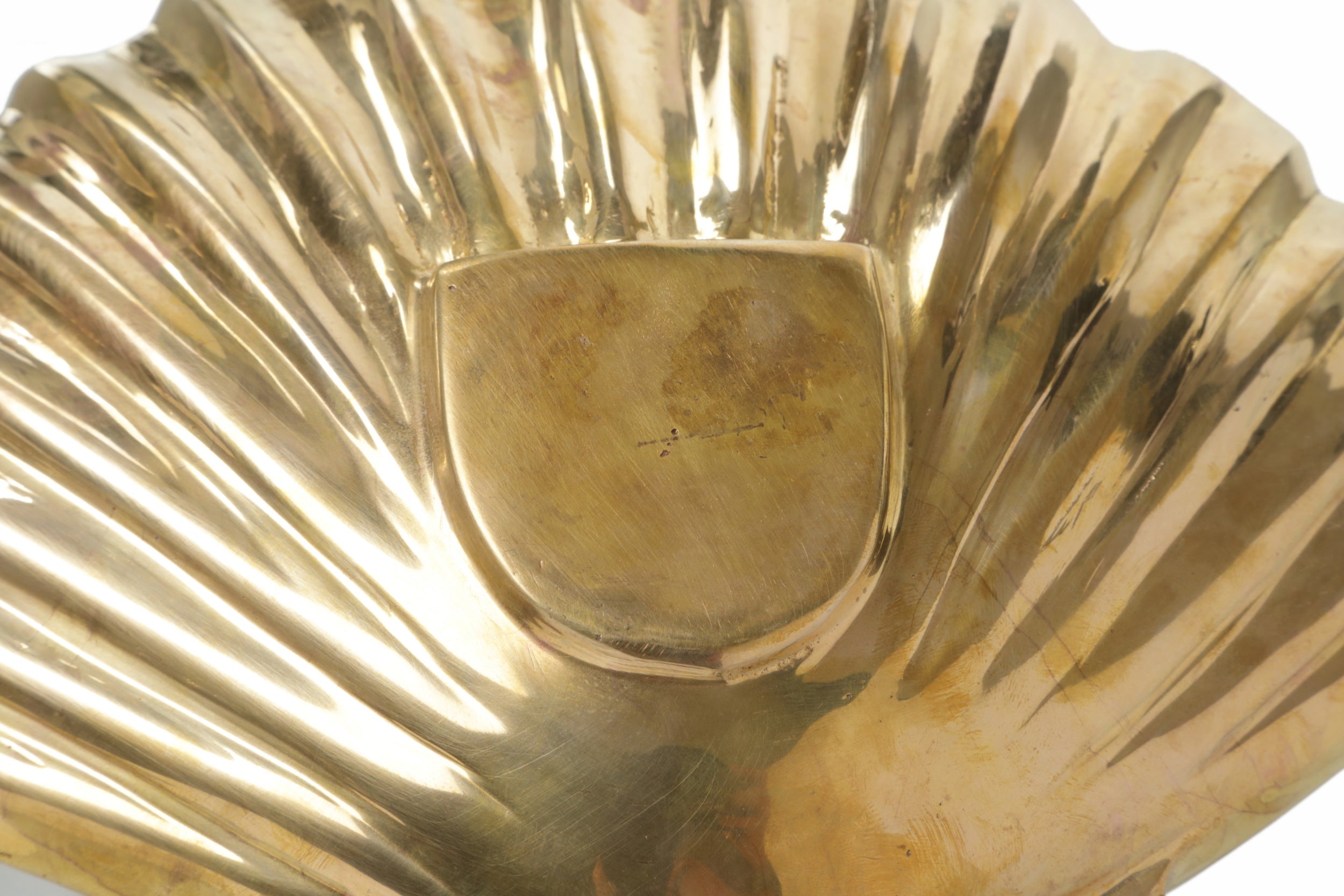 1970s brass fusion shell centrepiece