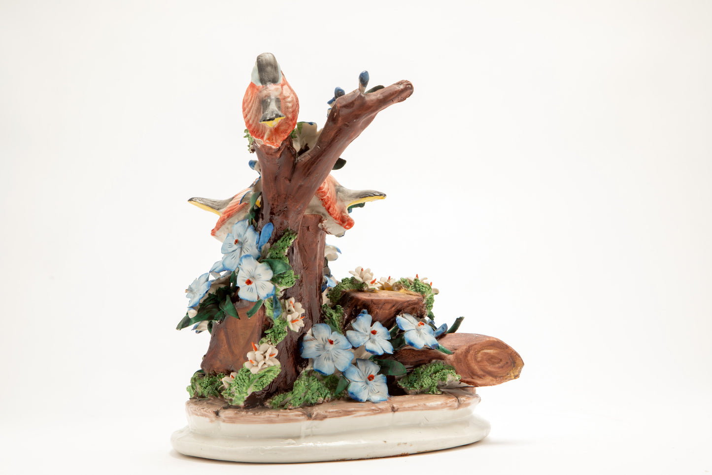 Centrotavola ceramica Capodimonte anni 50 uccellini