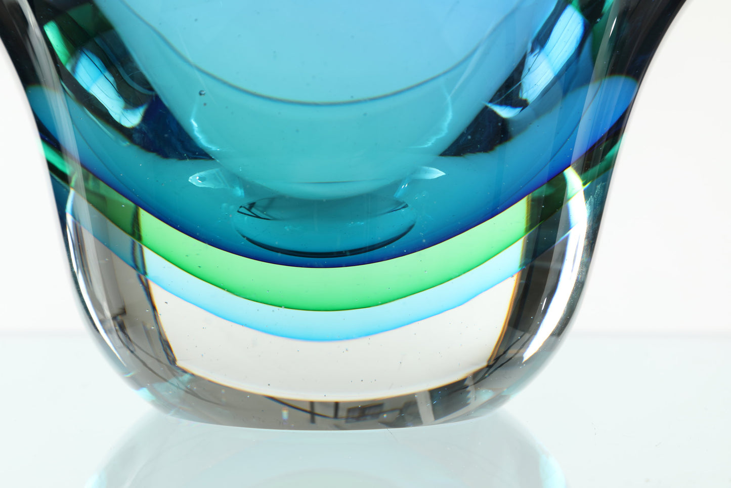 Centrotavola vetro di Murano inclusioni blu