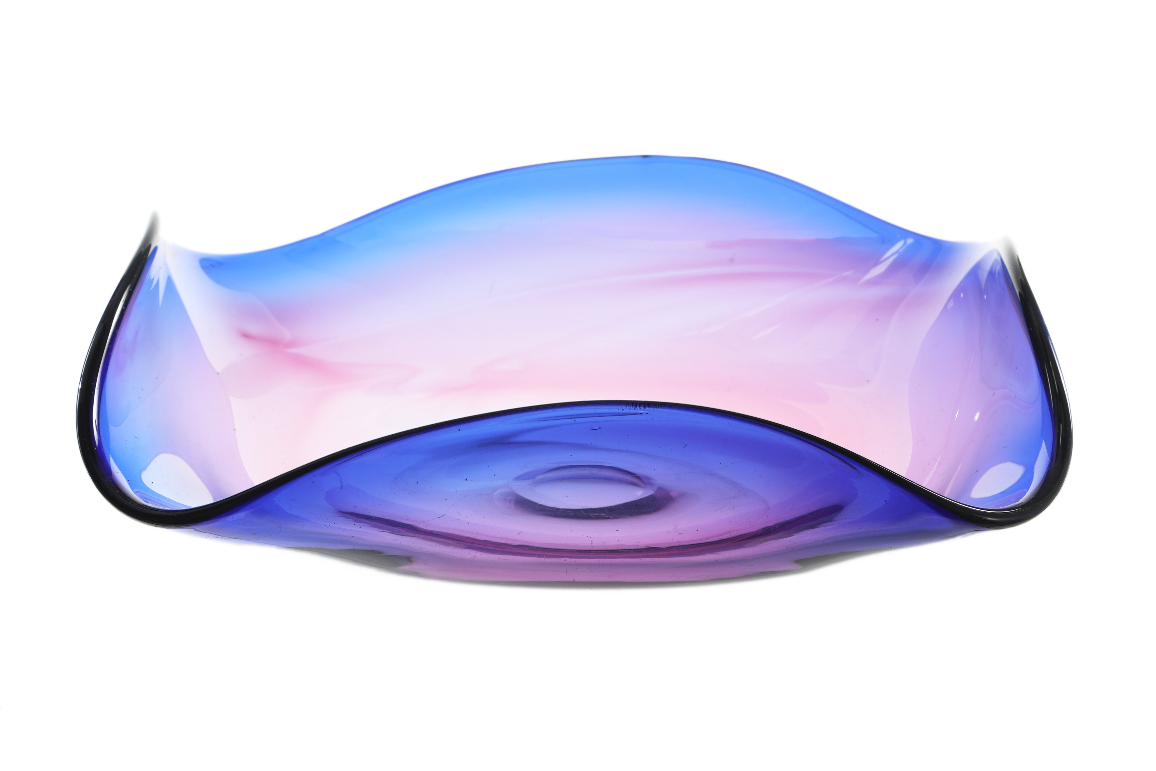 Purple and blue Murano glass centerpiece