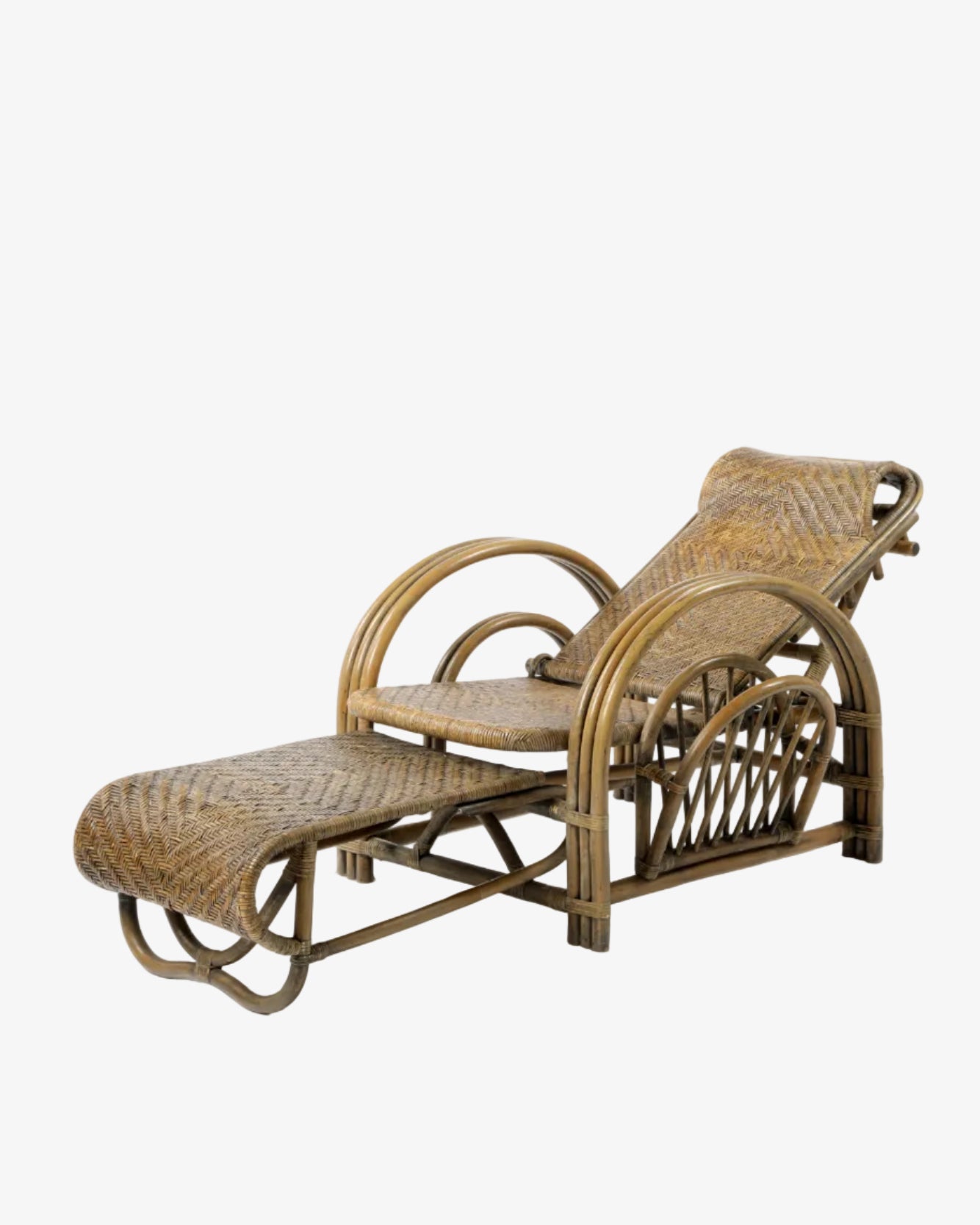 Rattan chaise longue from the 60s
