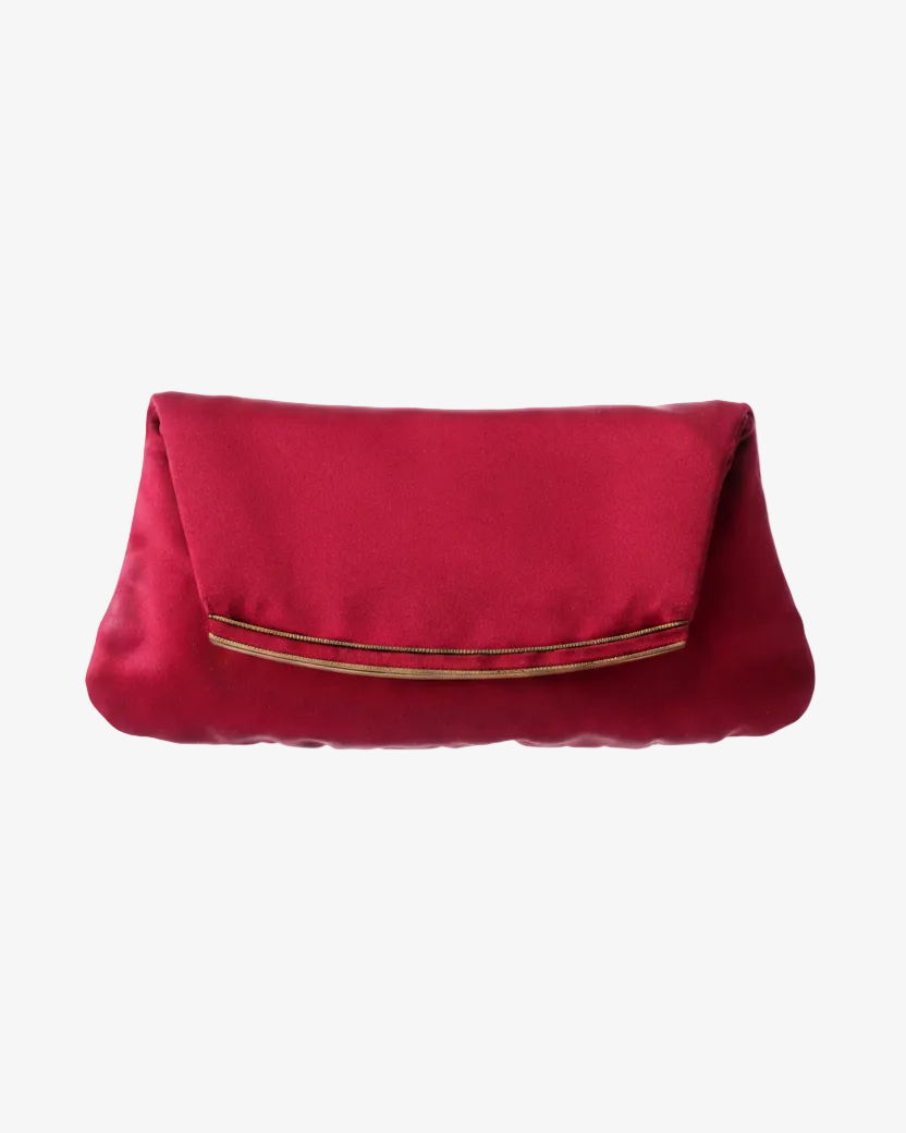 60s red silk clutch