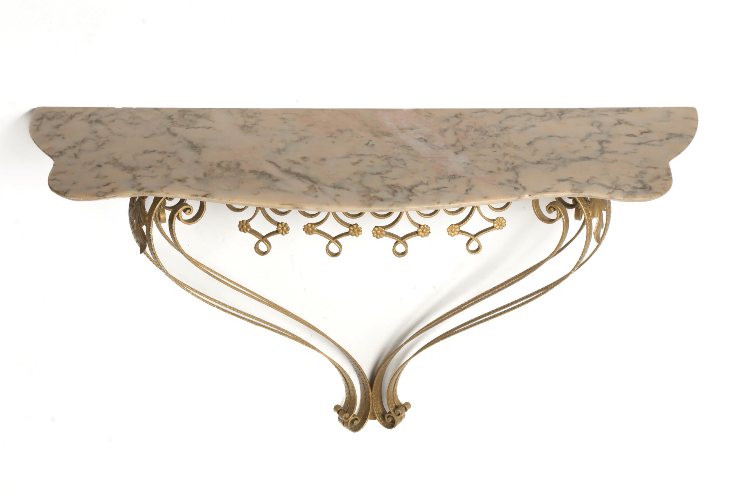 Console attributed to Pier Luigi Colli pink marble 60s