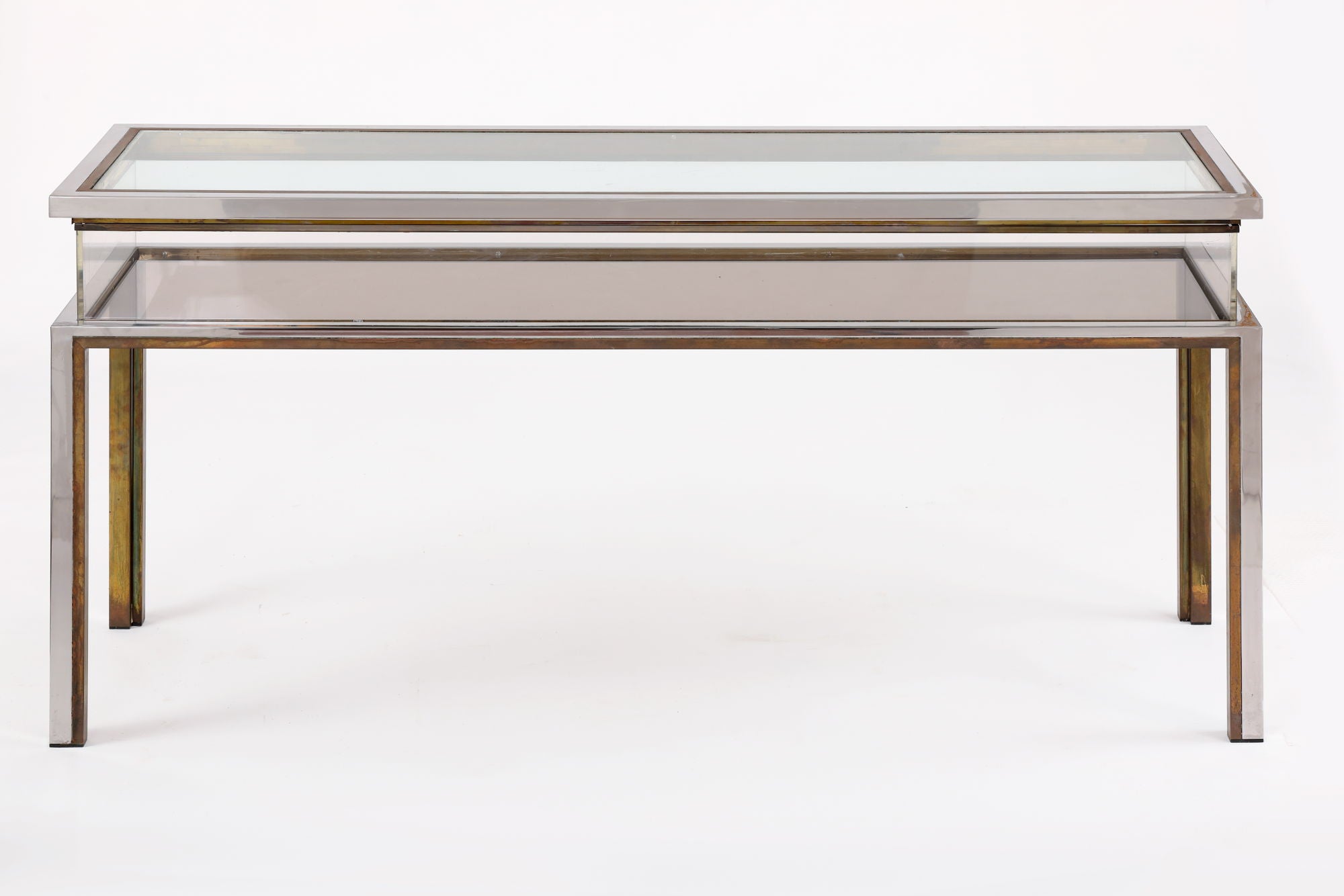 Console with sliding display case from the 70s