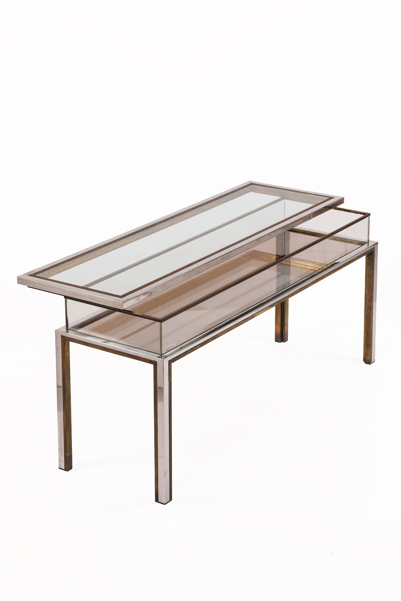 Console with sliding display case from the 70s