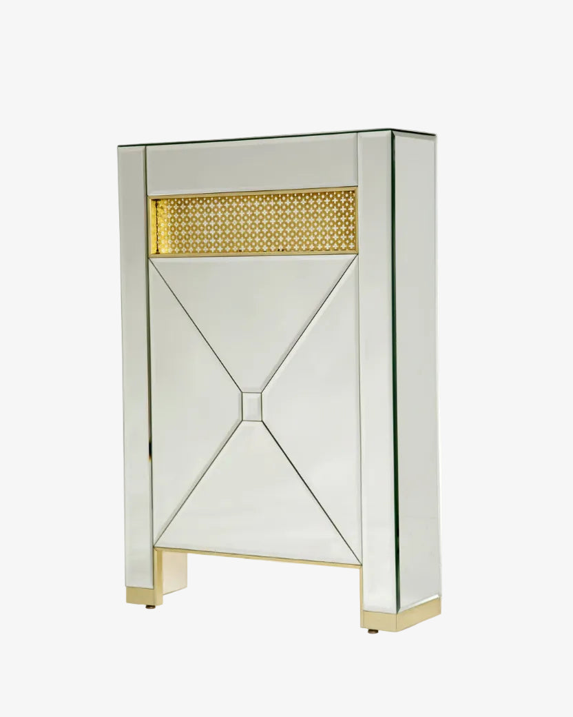 Small mirrored radiator cover console