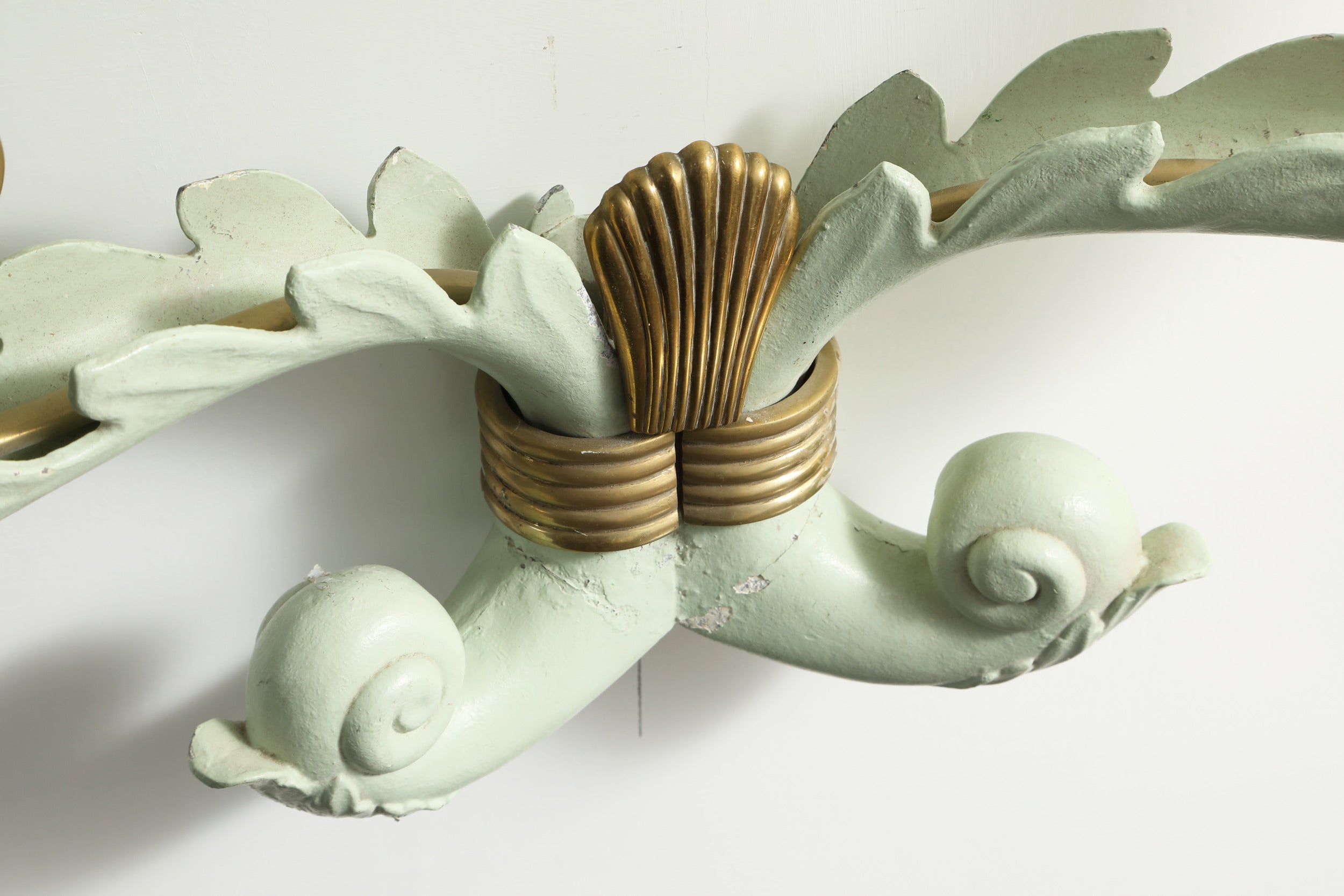 1950s enamelled metal and crystal console