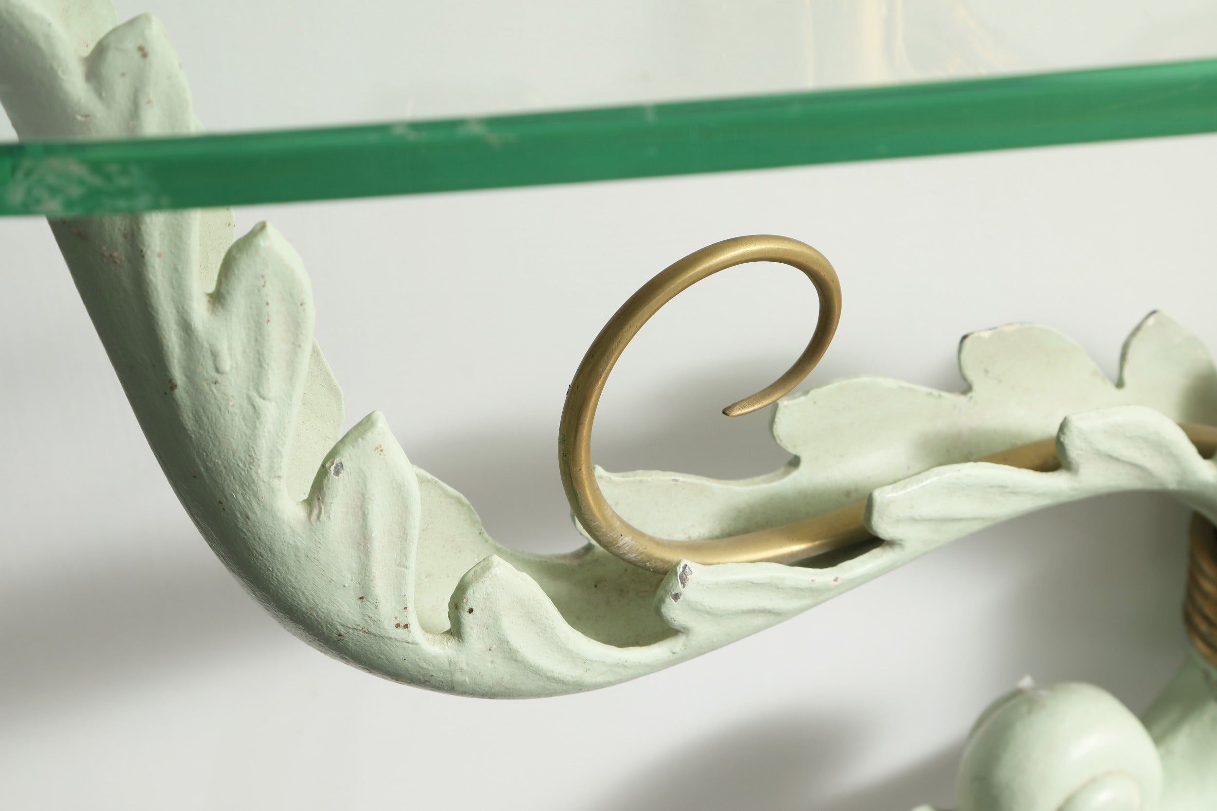 1950s enamelled metal and crystal console