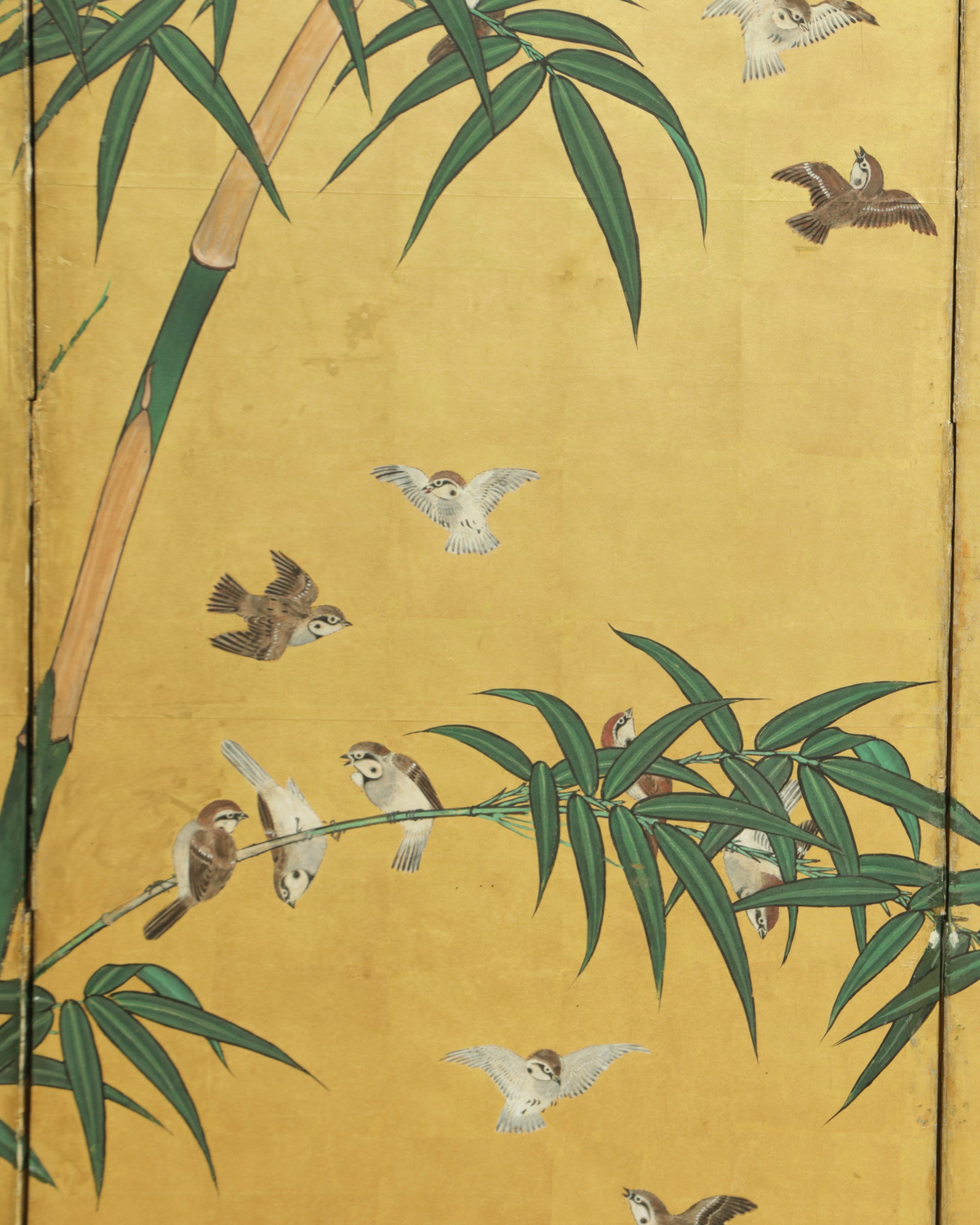 Pair of Byōbu Take-ni-Suzume
