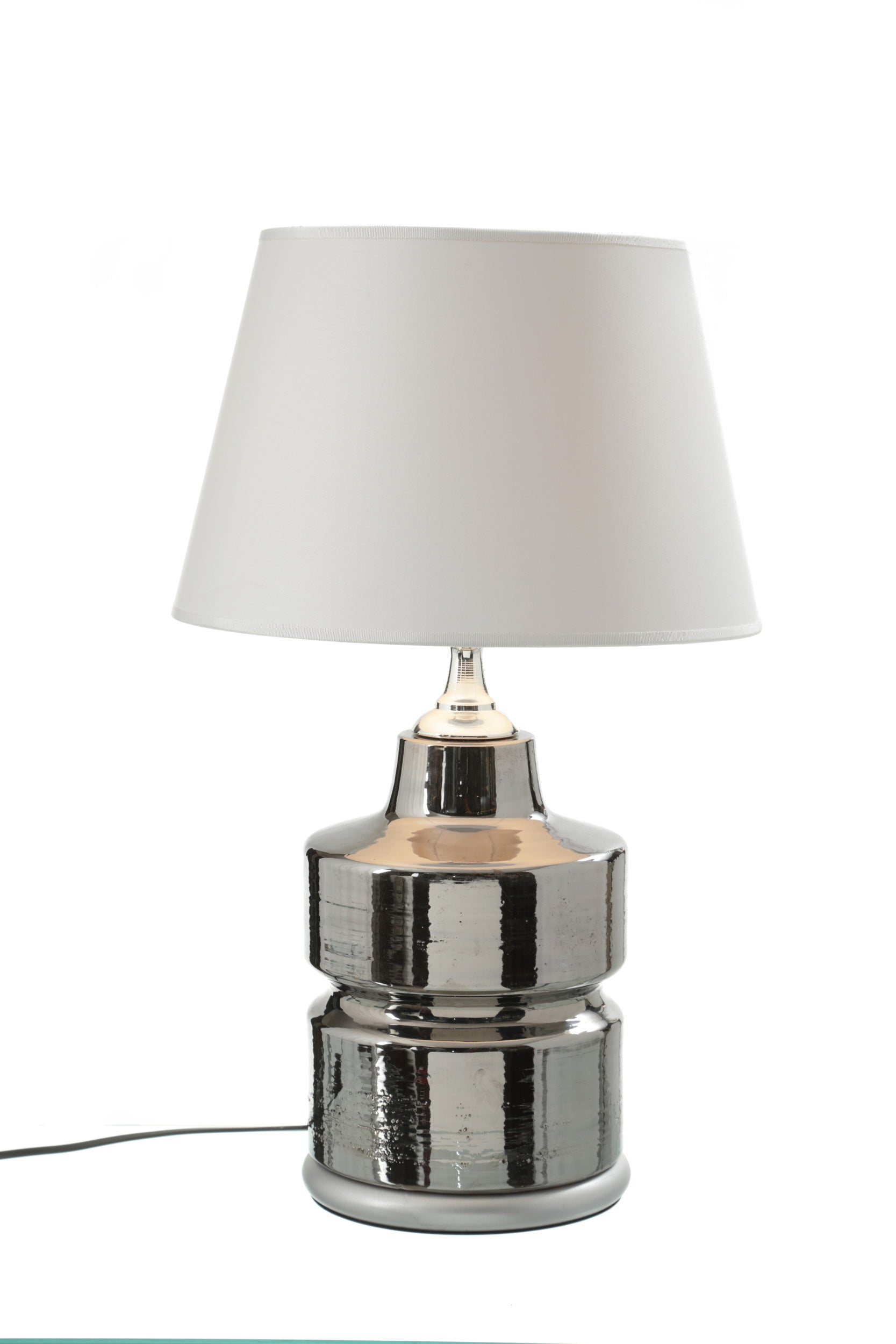 Pair of table lamps from the 70s in silver ceramic