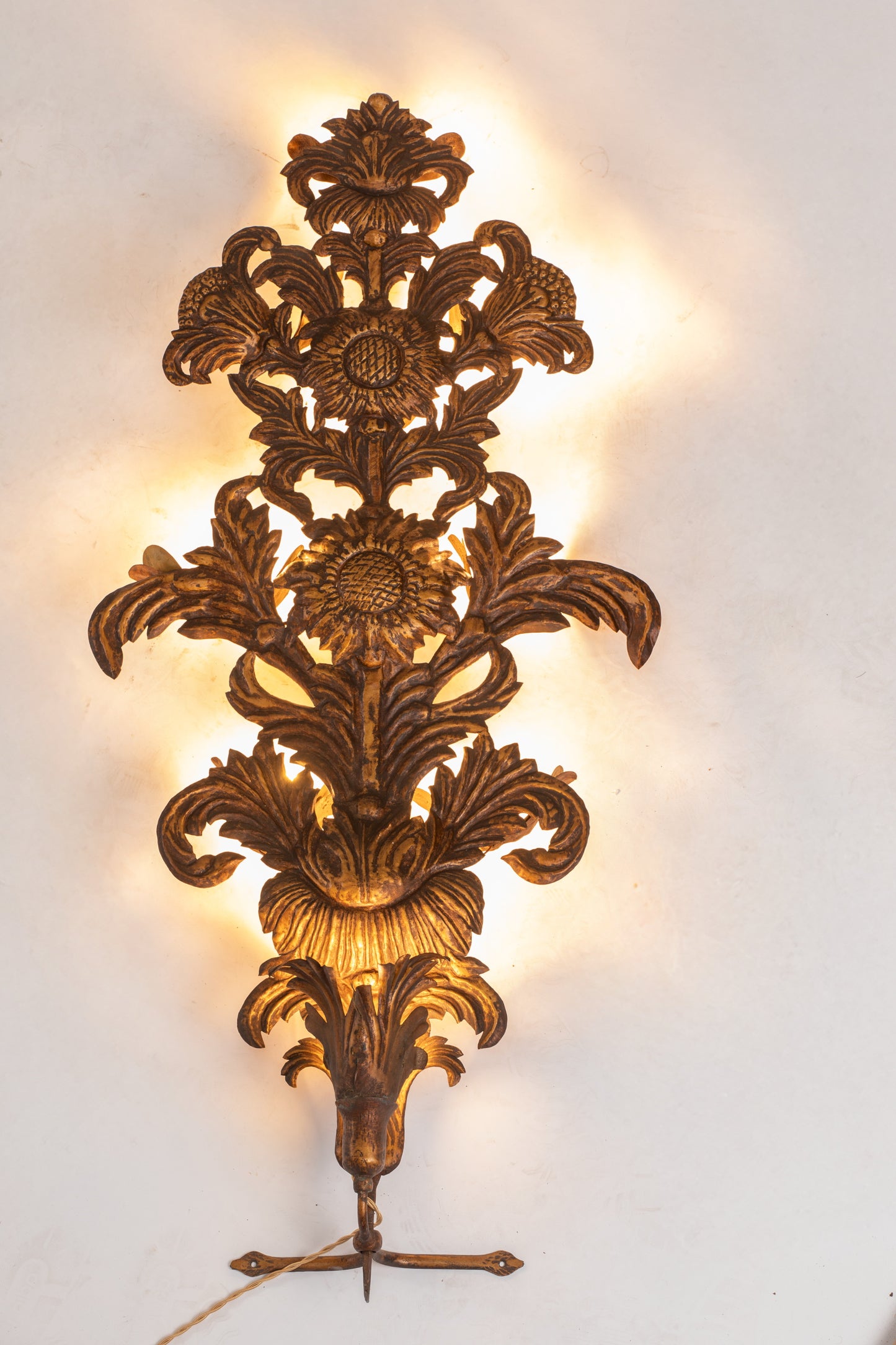 Coppia appliques floreali anni 50