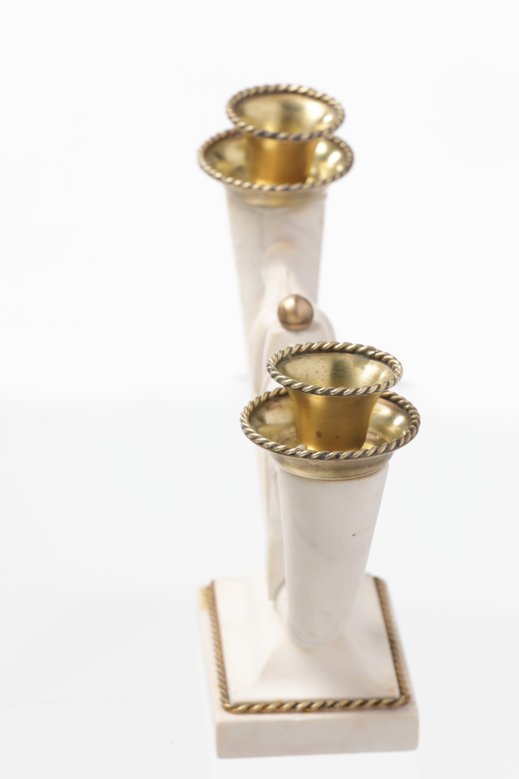 Pair of marbled candelabras from the 1940s