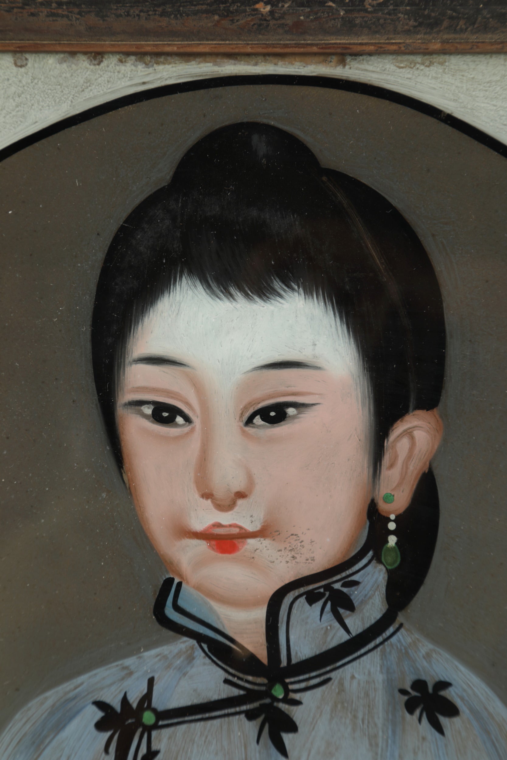 Pair of Japanese glass paintings from the 1900s