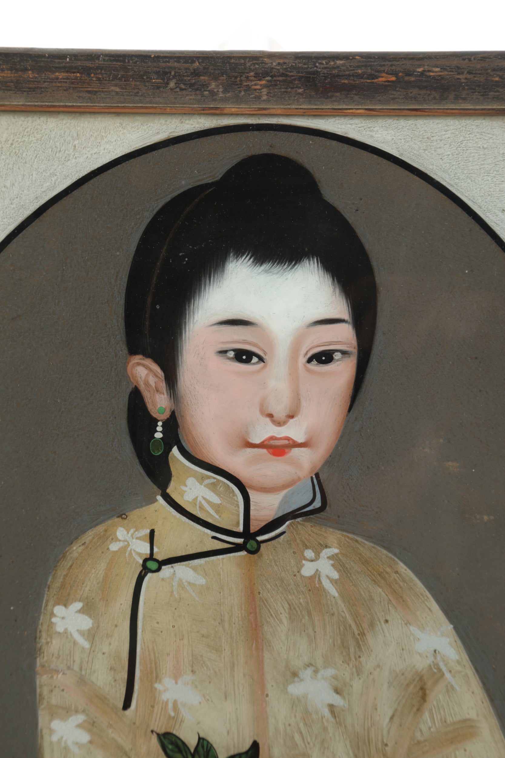 Pair of Japanese glass paintings from the 1900s