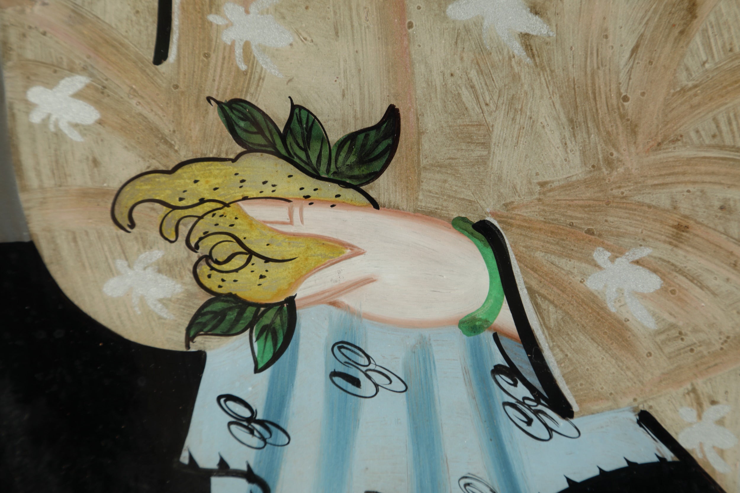 Pair of Japanese glass paintings from the 1900s
