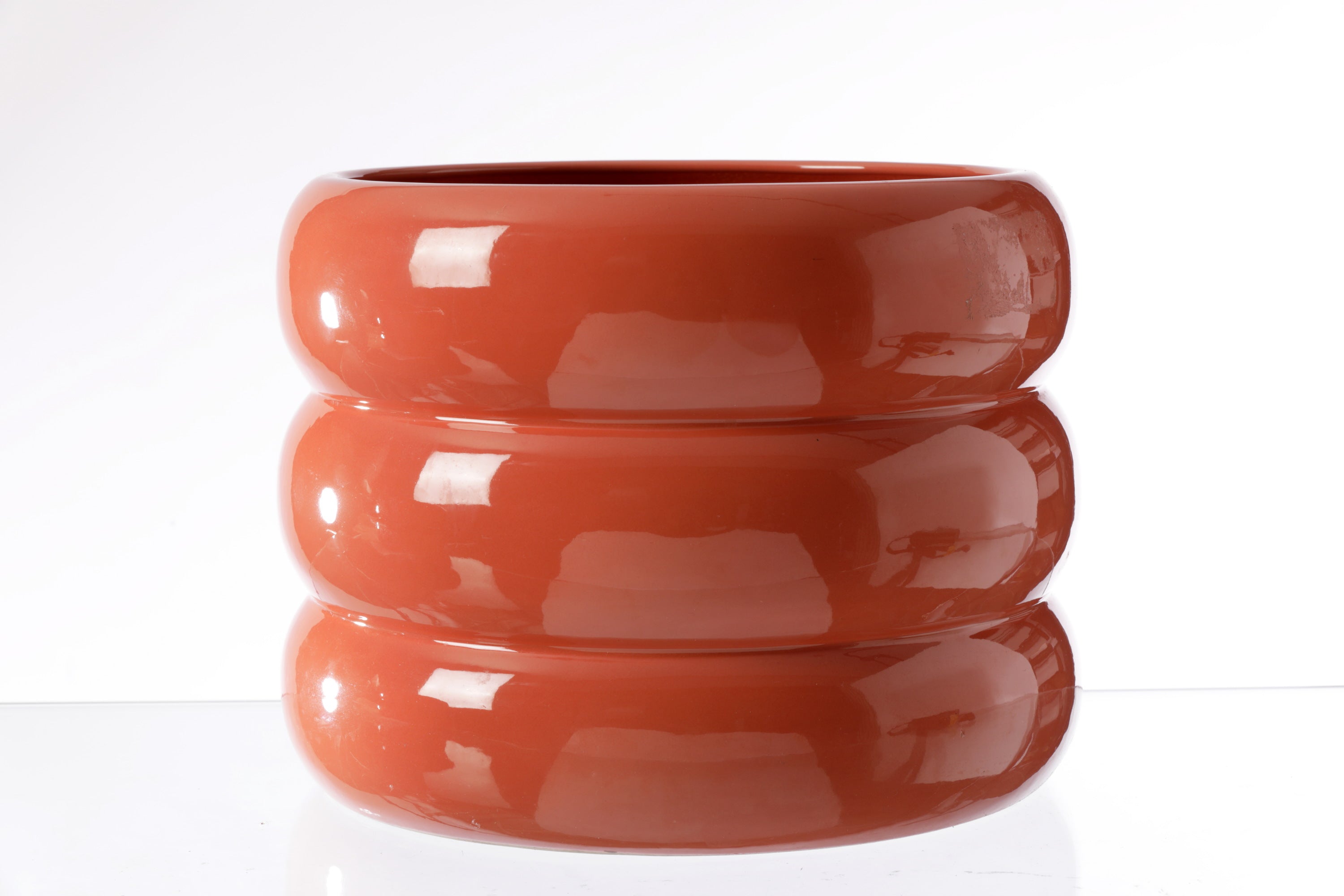 Pair of ceramic vases by Tommaso Barbi salmon