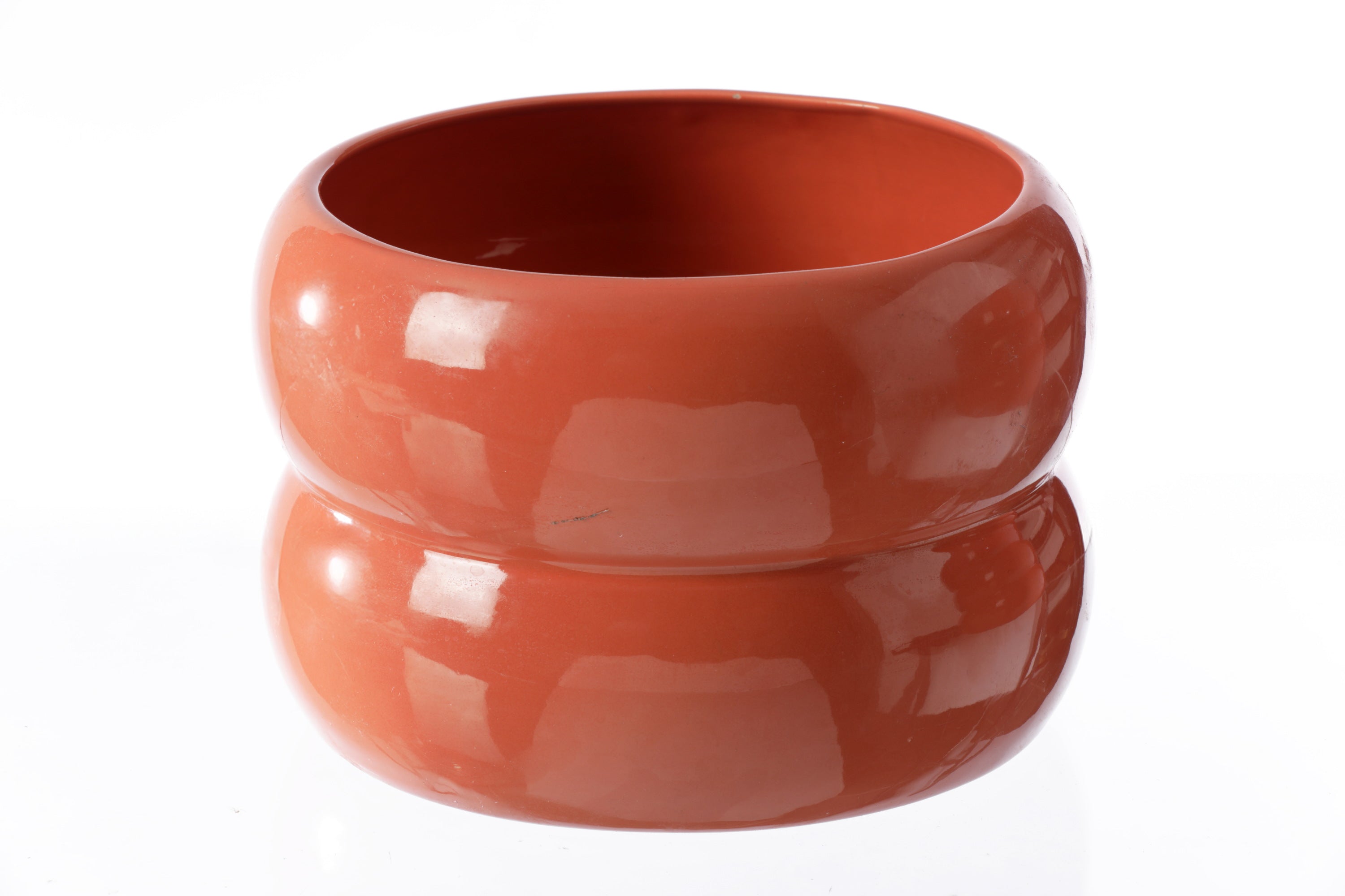 Pair of ceramic vases by Tommaso Barbi salmon