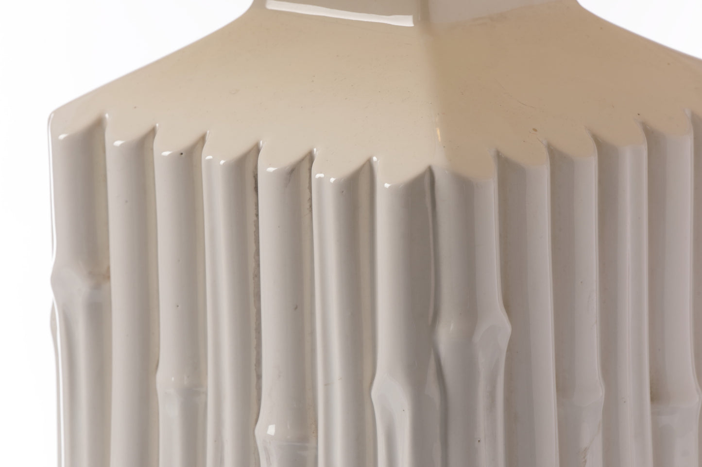 Coppia lampade da tavolo ceramica bamboo anni 70