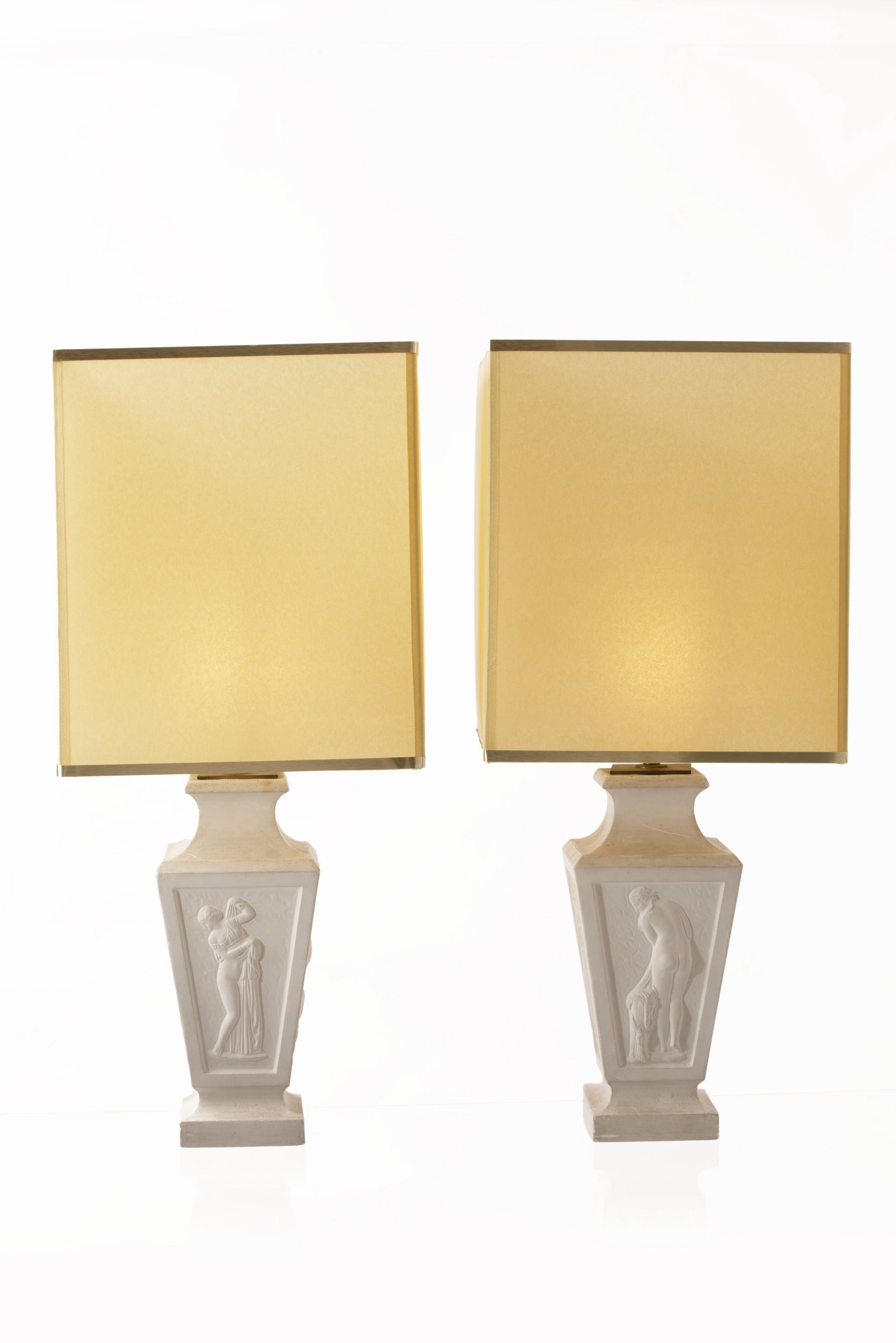 Pair of 1960s plaster lamps