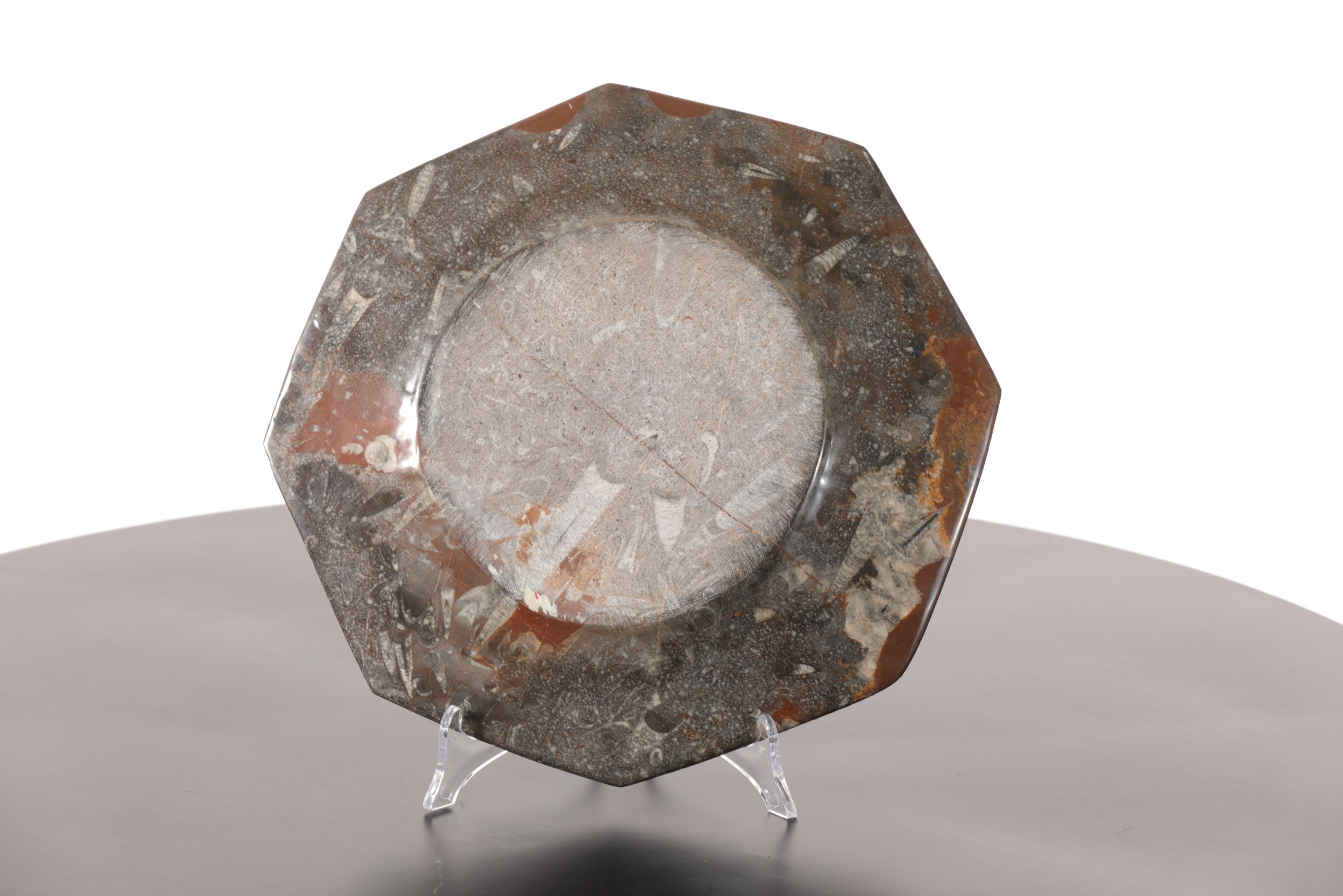 Pair of stone and fossil plates from the 70s