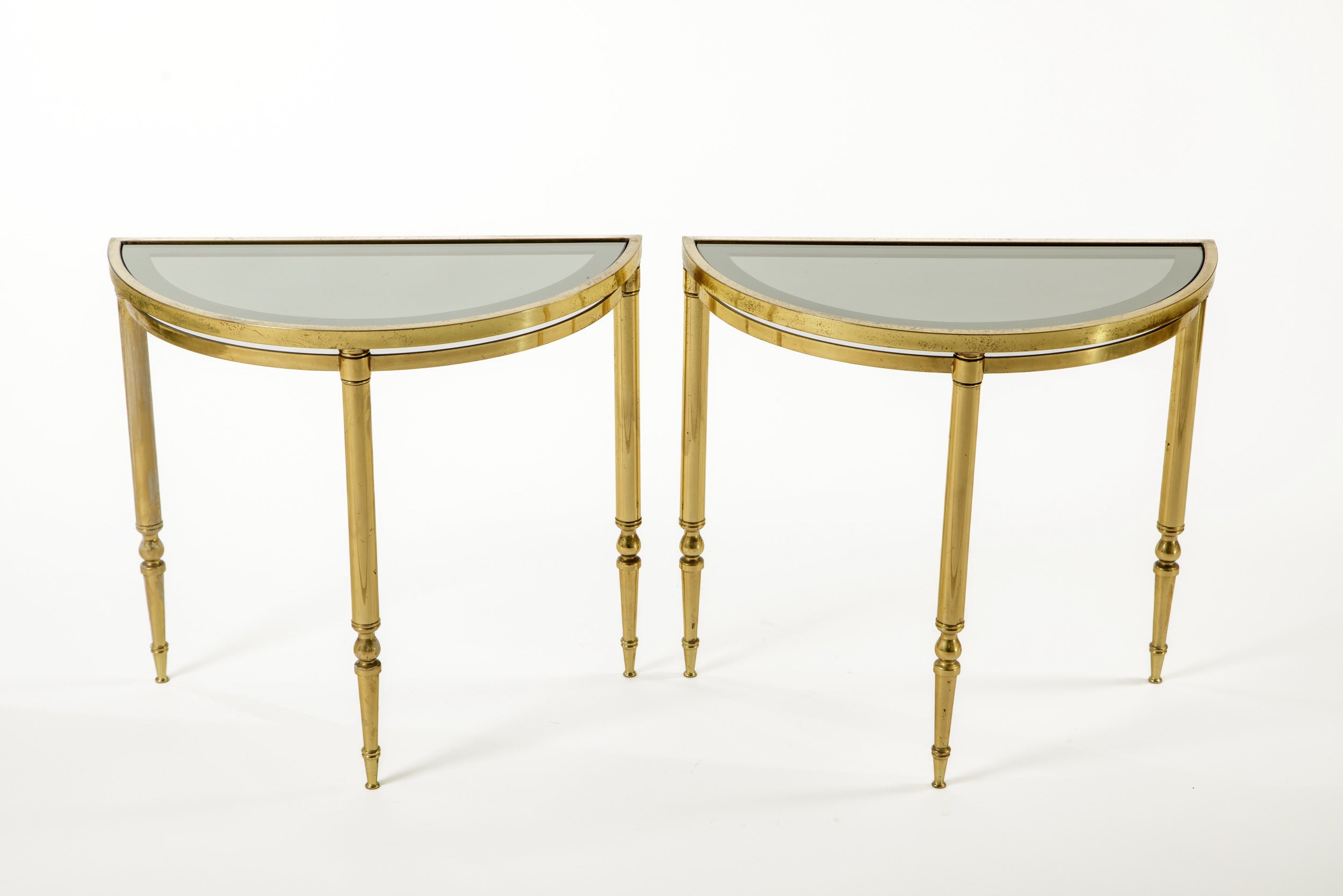 Pair of small crescent tables from the 70s