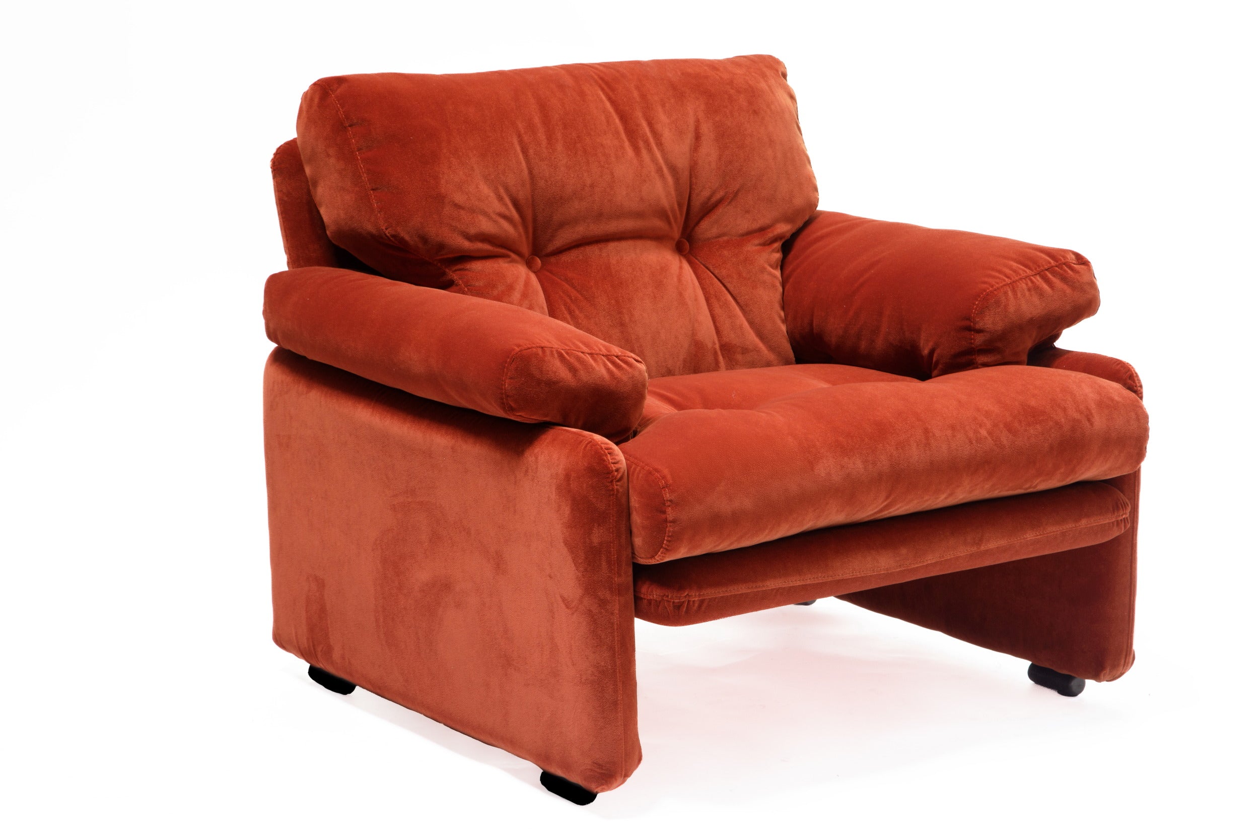 Pair of Afra and Tobia Scarpa armchairs, 1970, Coronado model, reinterpreted by triplef